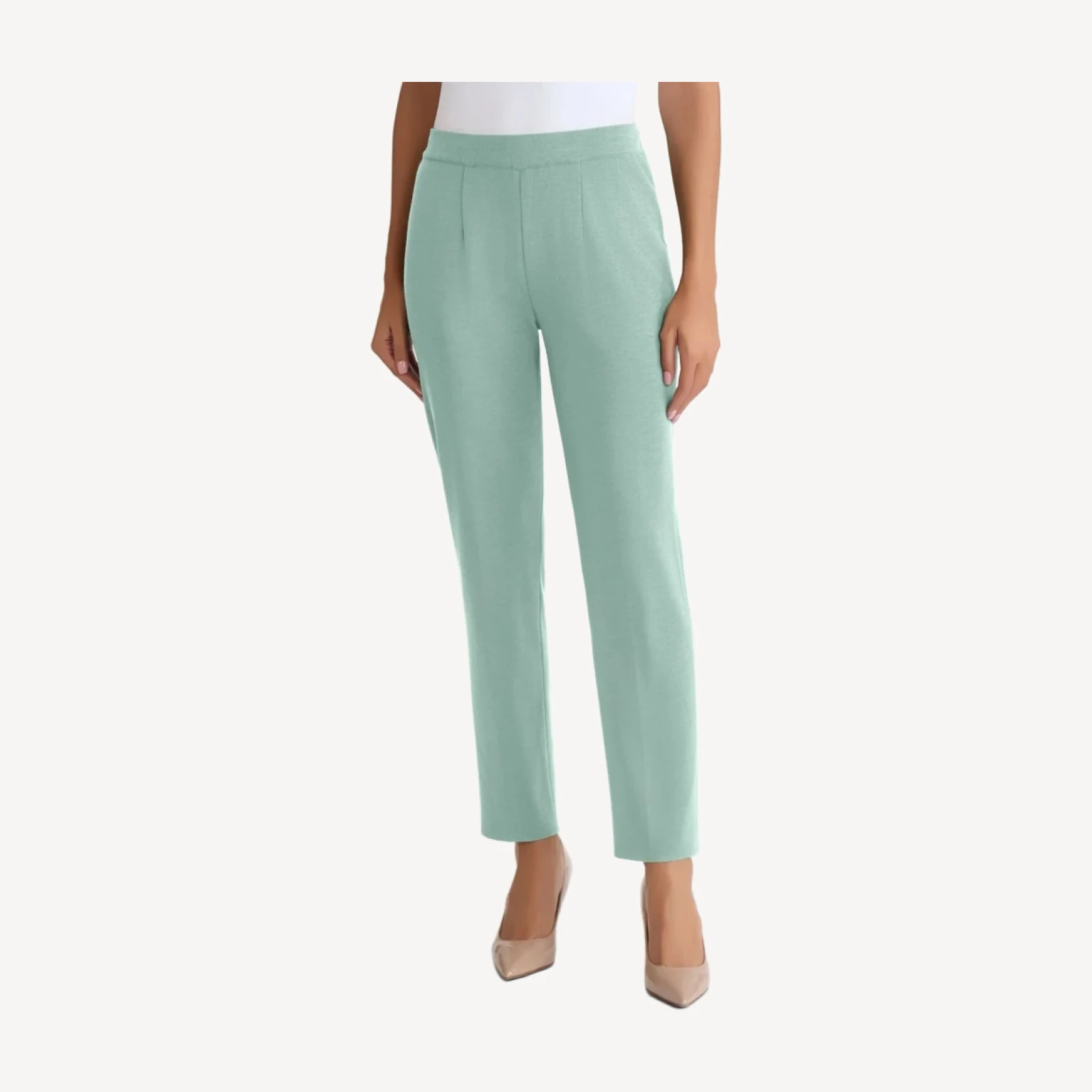 Nancy Slim Leg Mylana Knit Pant, Mystic Green