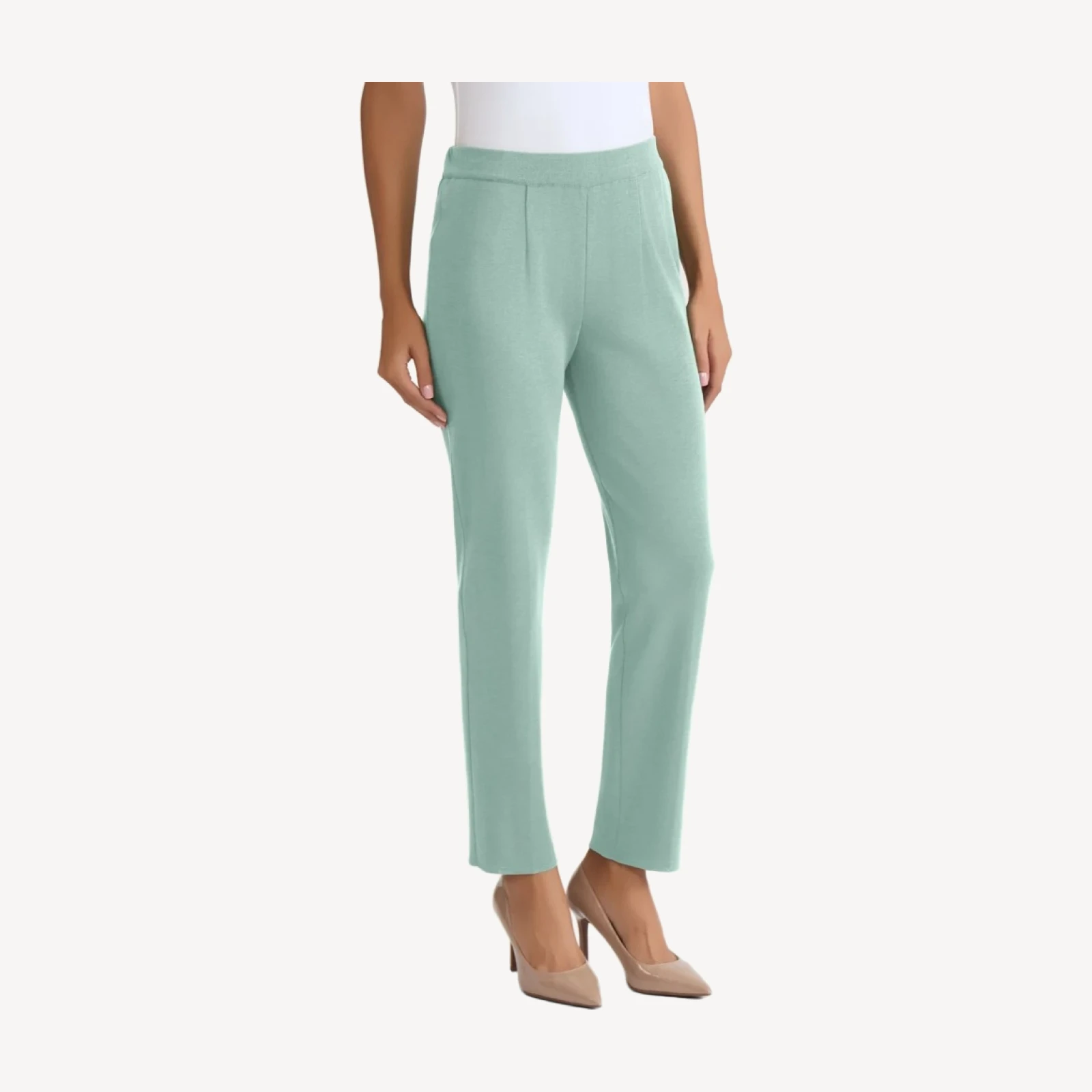 Nancy Slim Leg Mylana Knit Pant, Mystic Green