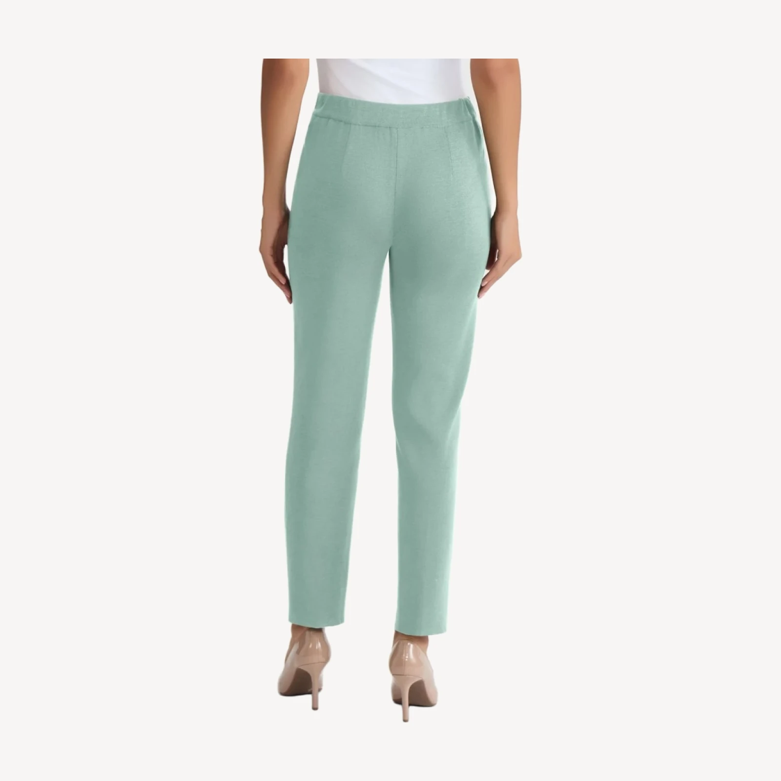 Nancy Slim Leg Mylana Knit Pant, Mystic Green