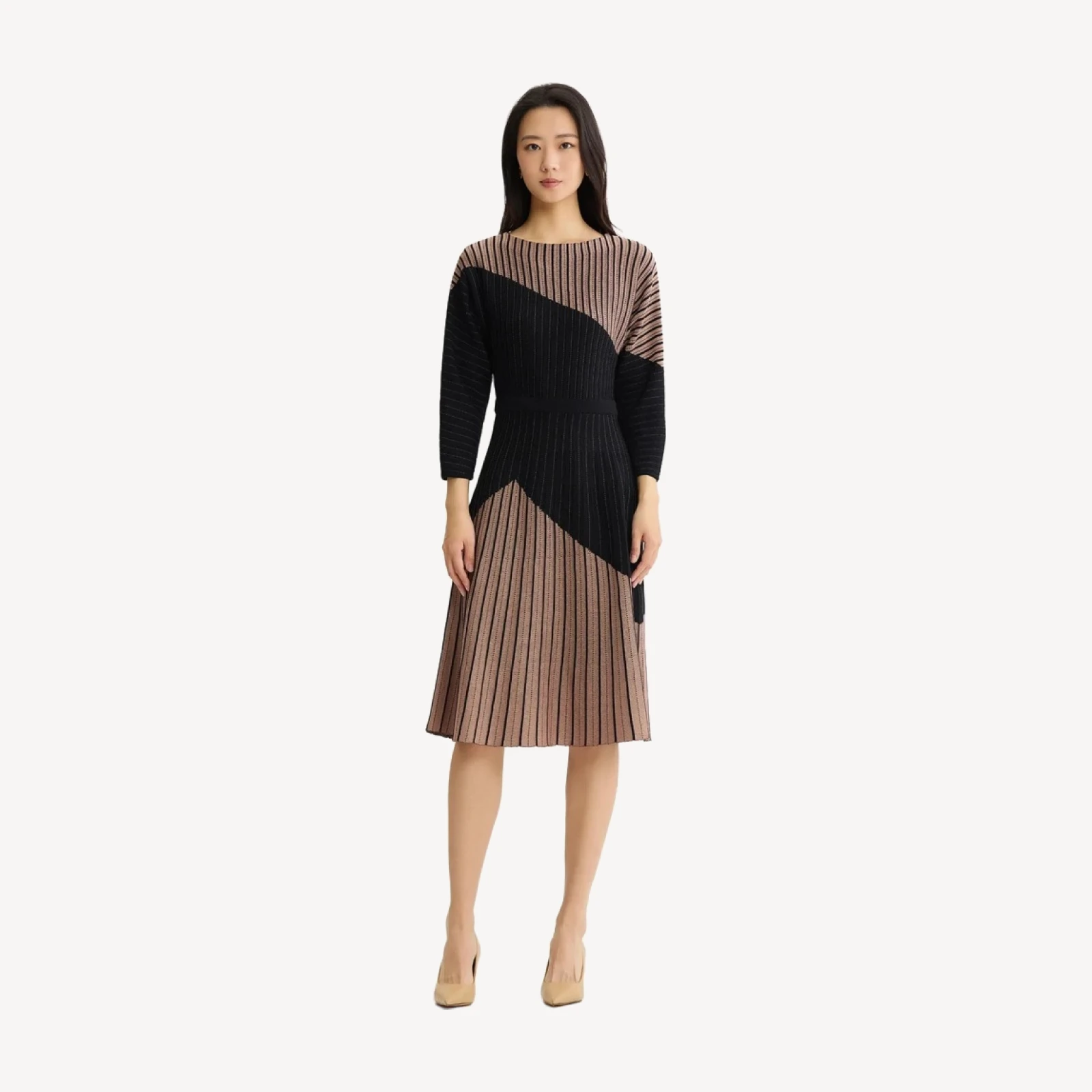 Fit & Flare Dolman Sleeve Soft Knit Midi Dress