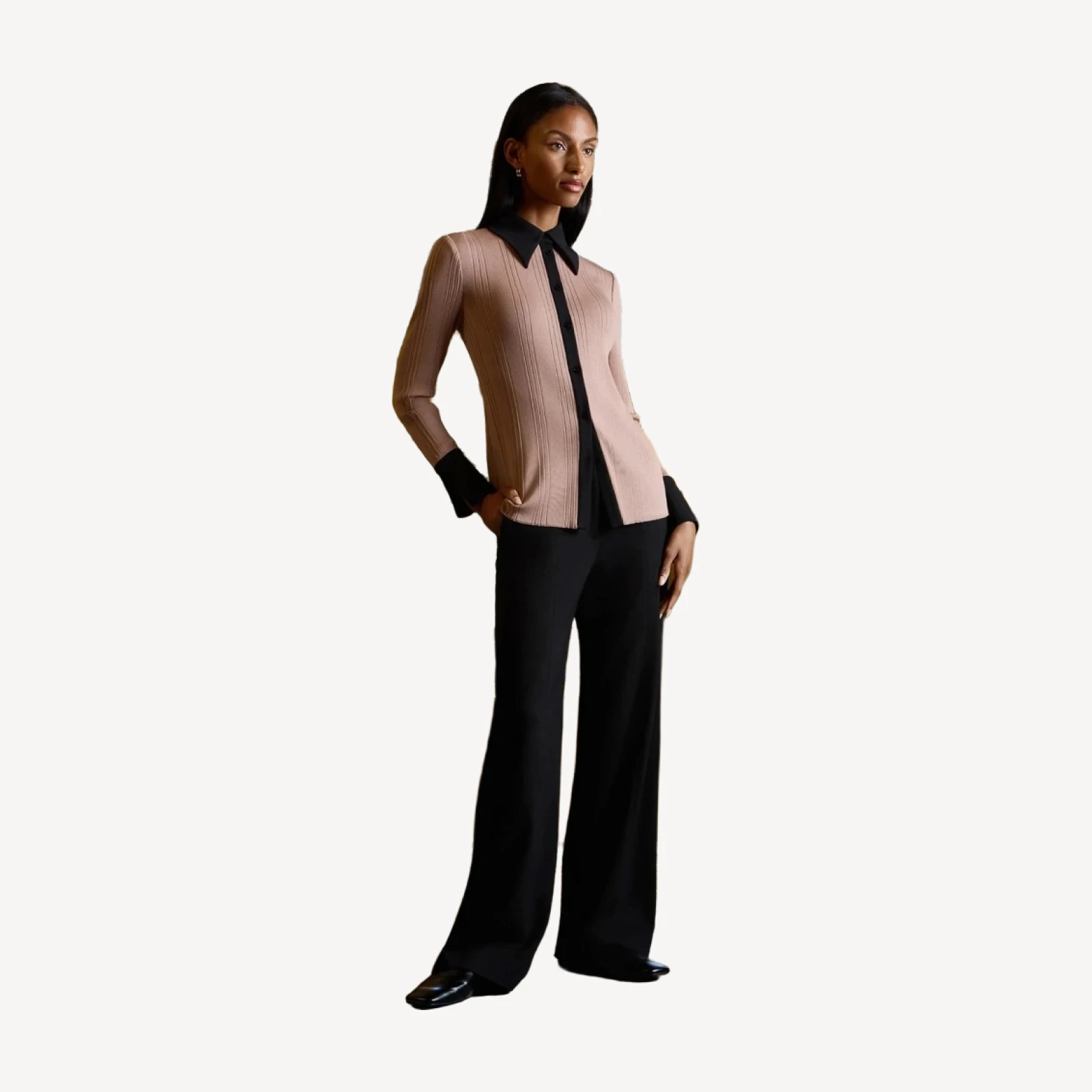 Lightweight Mixed Media Soft Knit Shirt