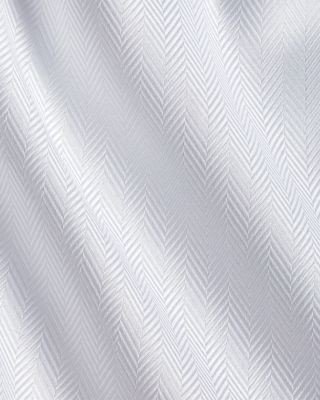 David Donahue Trim Fit Cotton Herringbone Formal Shirt
