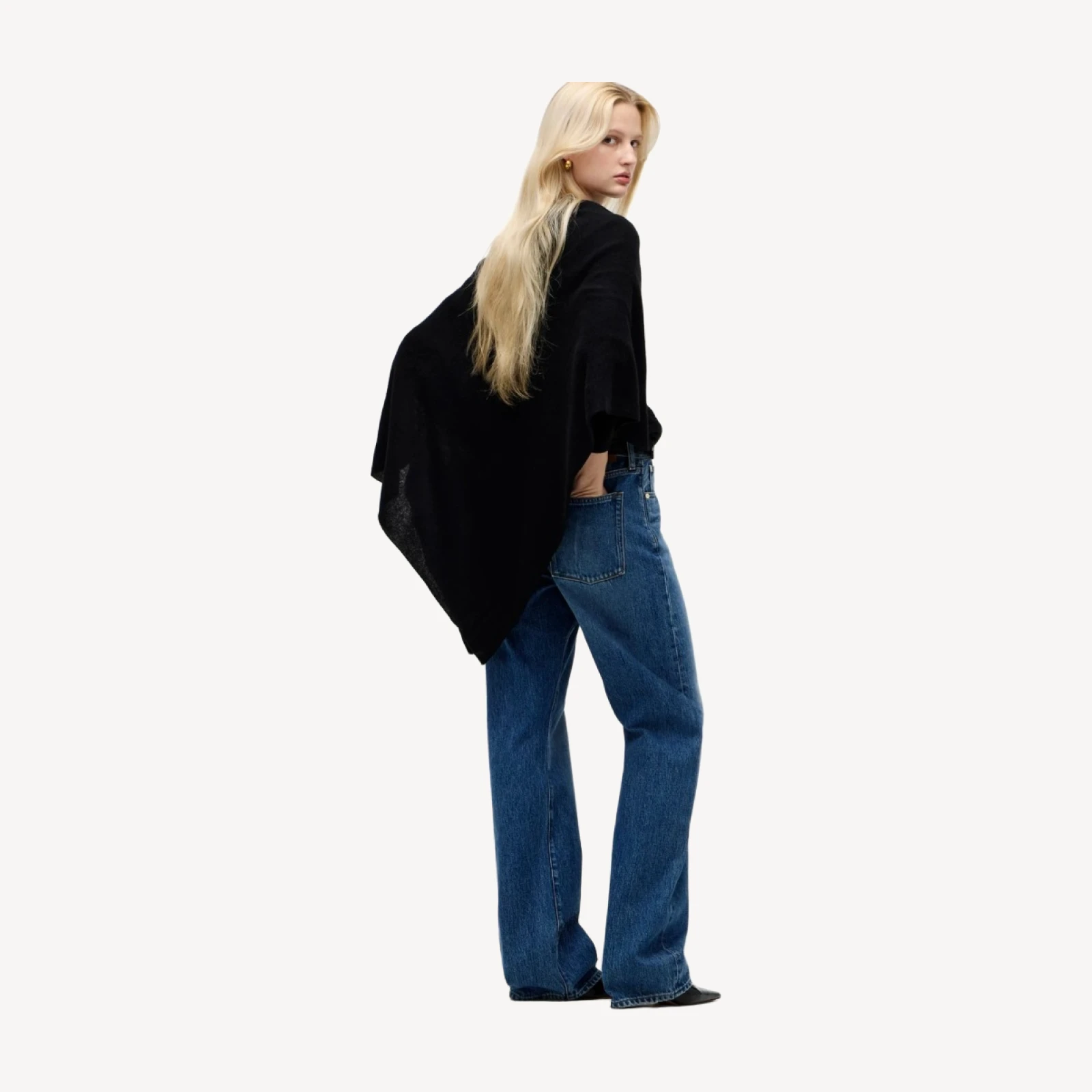 Cashmere-wool blend poncho