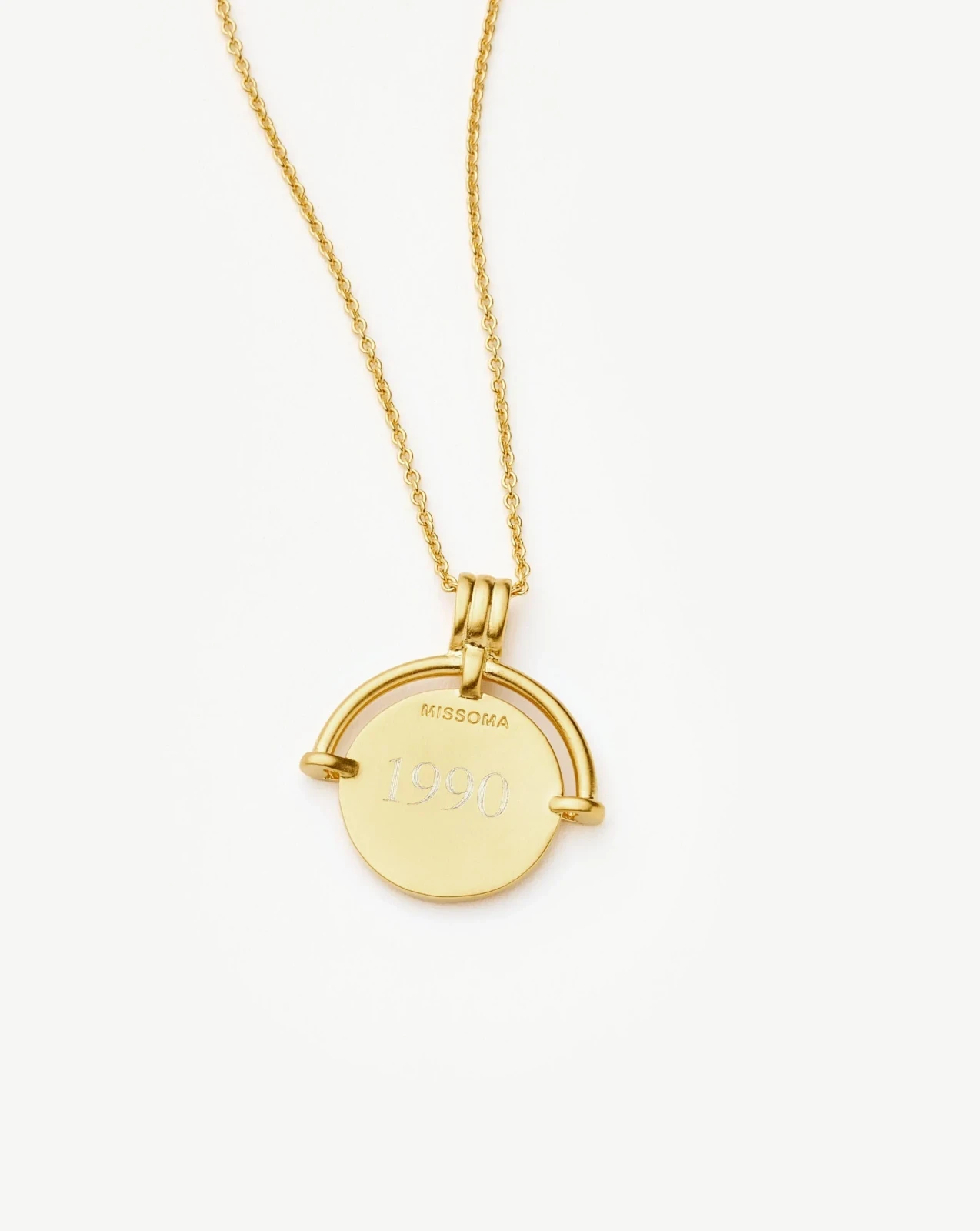 Lucy Williams Long Engravable Roman Arc Coin Necklace, photo 8