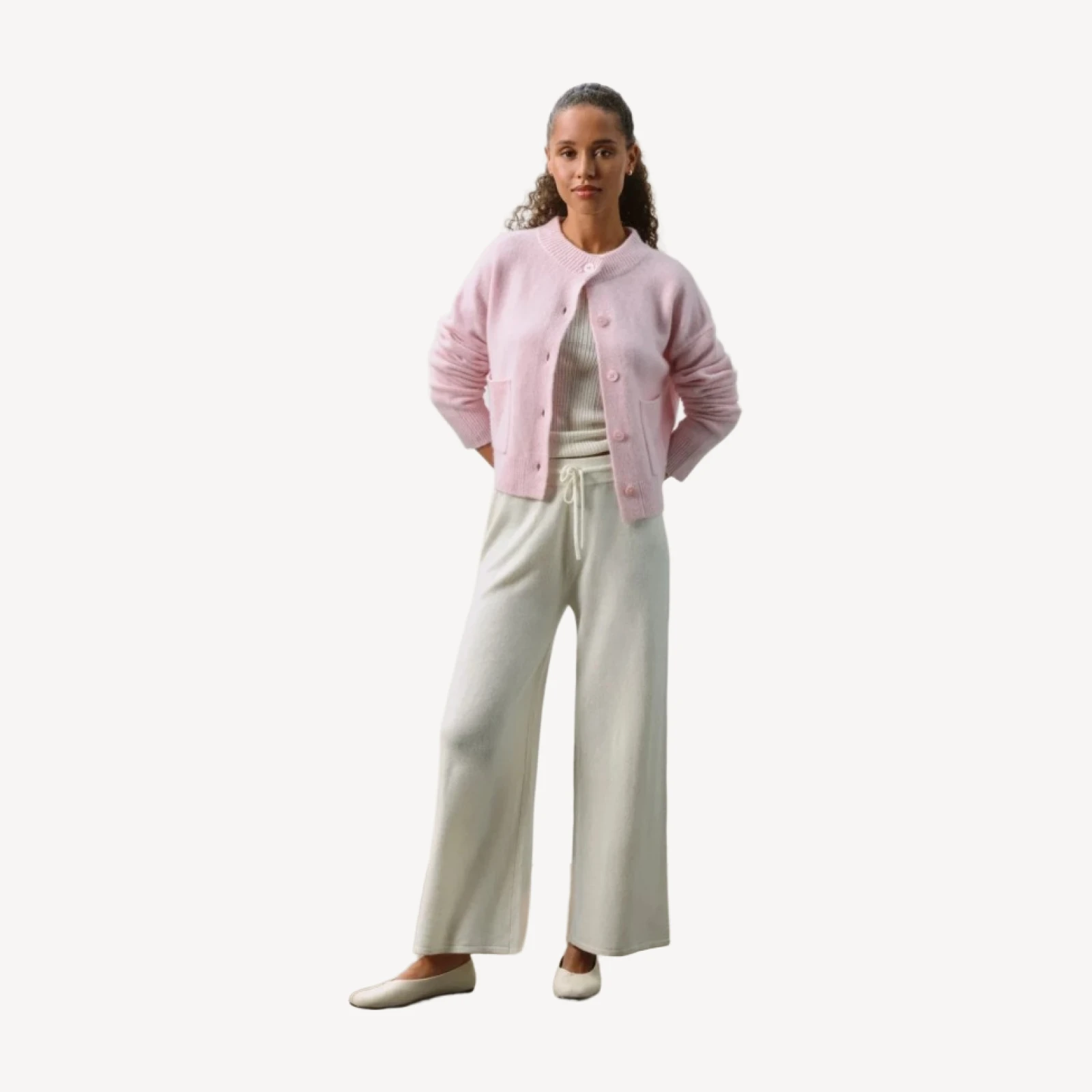 REVERIE BUTTON-UP CASHMERE CARDIGAN - PIXIE
