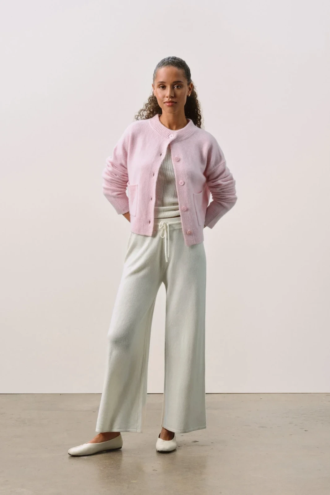 REVERIE BUTTON-UP CASHMERE CARDIGAN - PIXIE