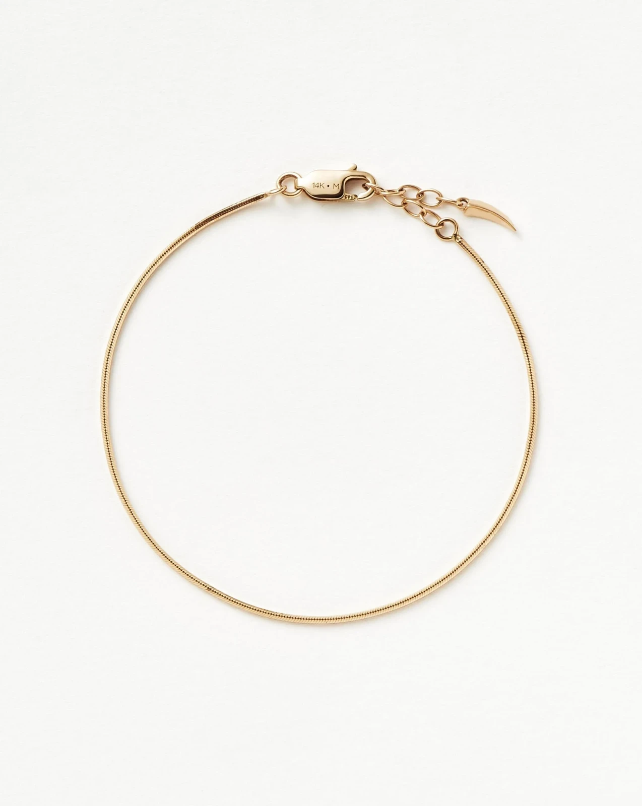 Solid Gold Square Snake Chain Bracelet