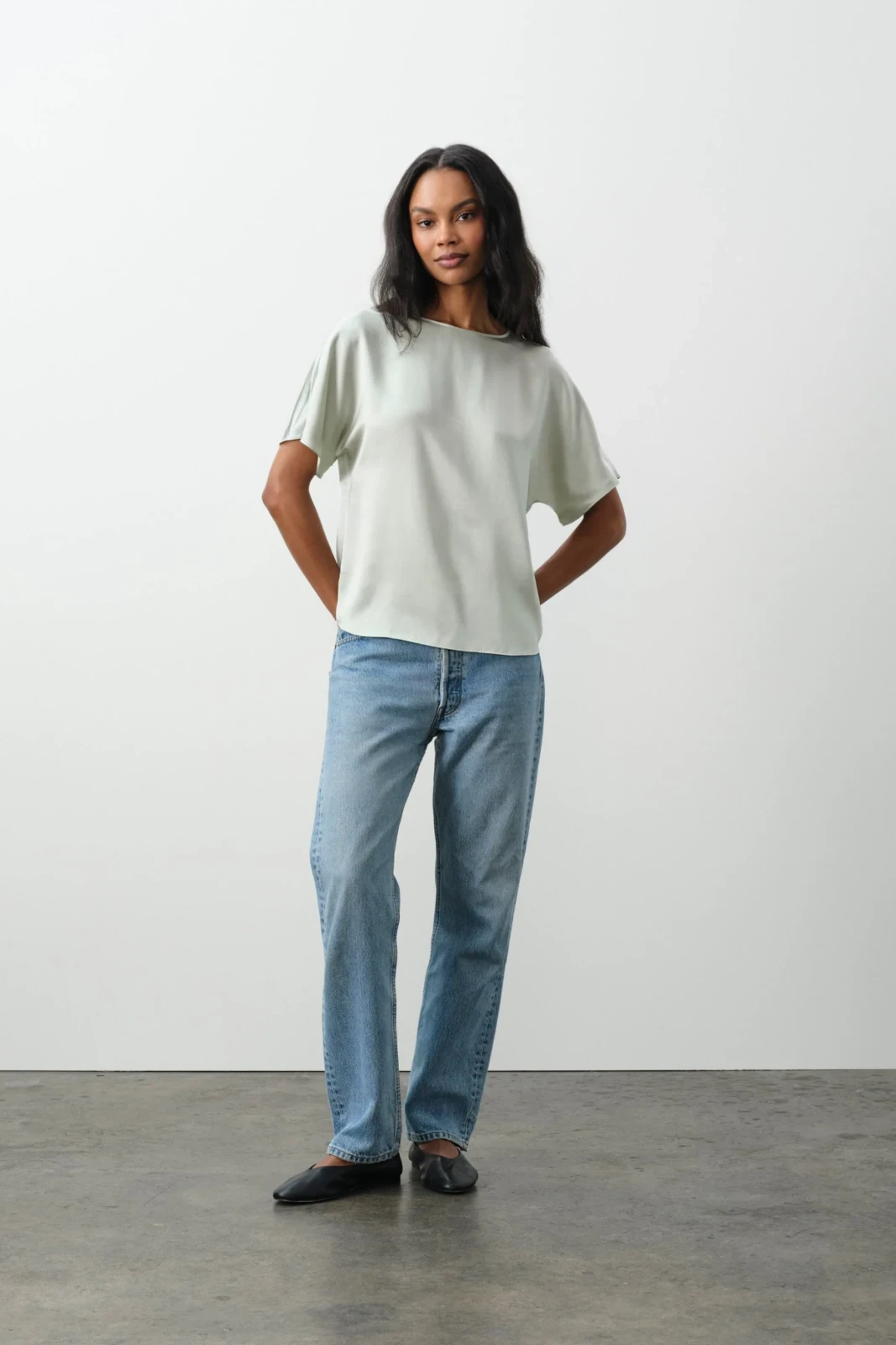 PENNY SILK TEE - JADITE