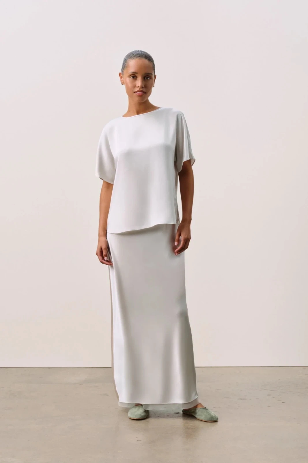 PENNY SILK TEE - MARBLE
