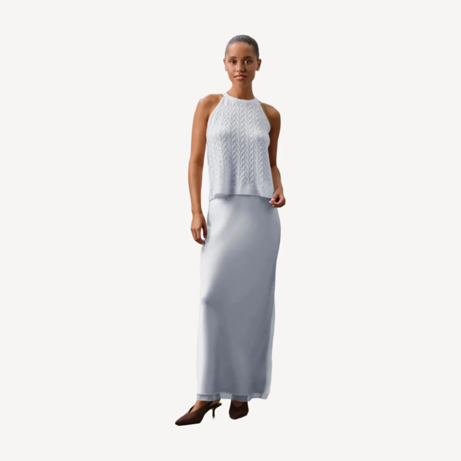 ALOUETTE CABLE KNIT TANK - CLOUD
