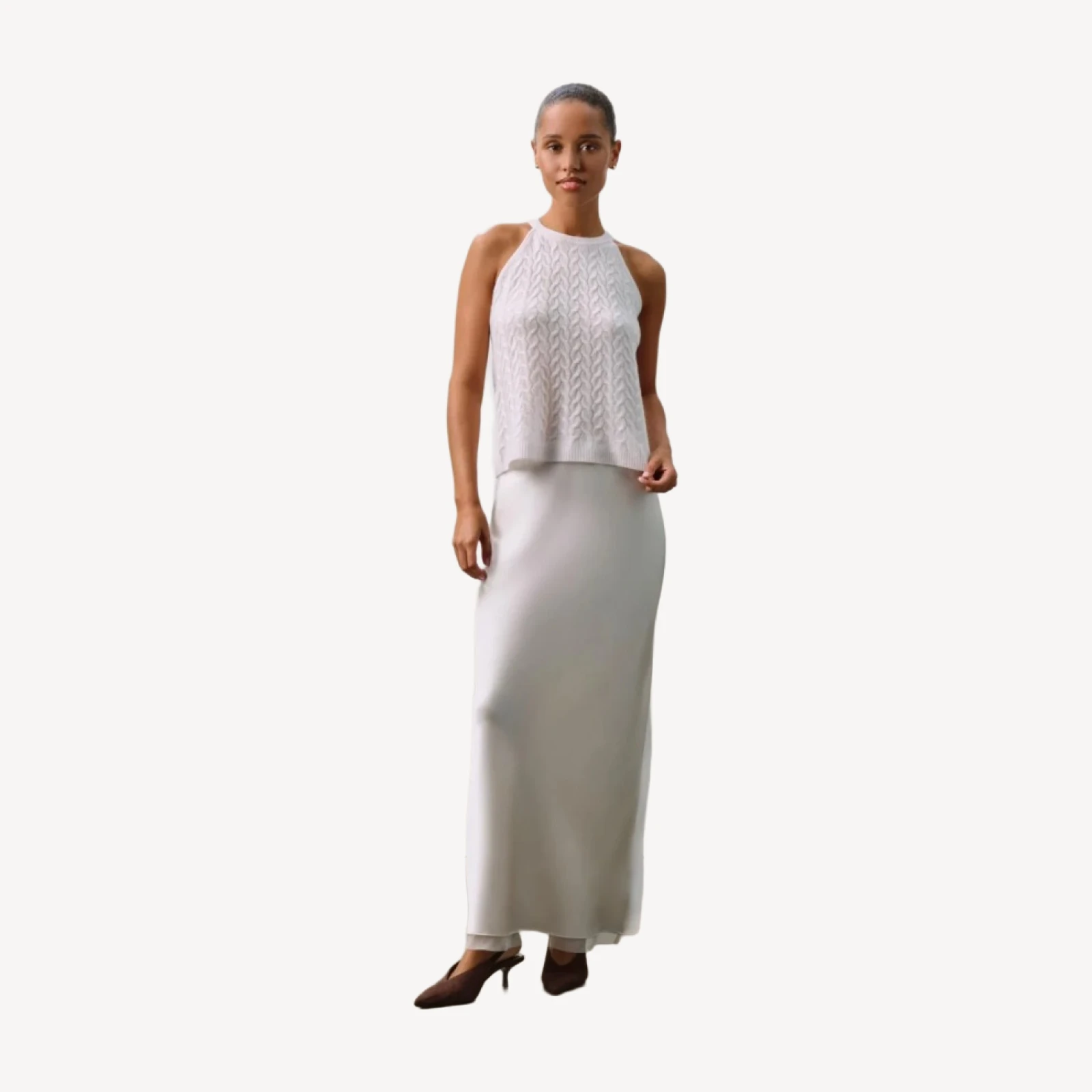 ALOUETTE CABLE KNIT TANK - MARBLE