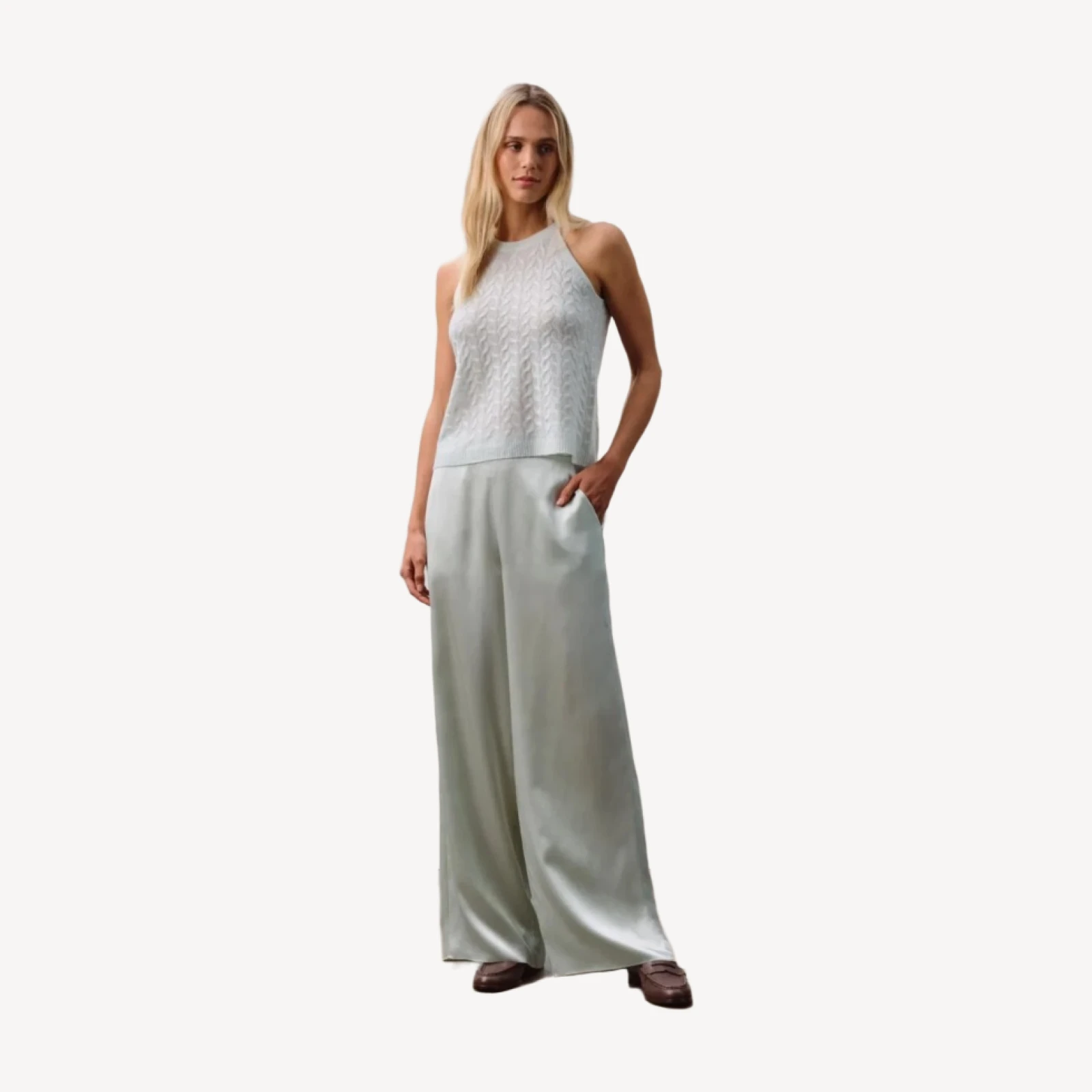 ALOUETTE CABLE KNIT TANK - JADITE