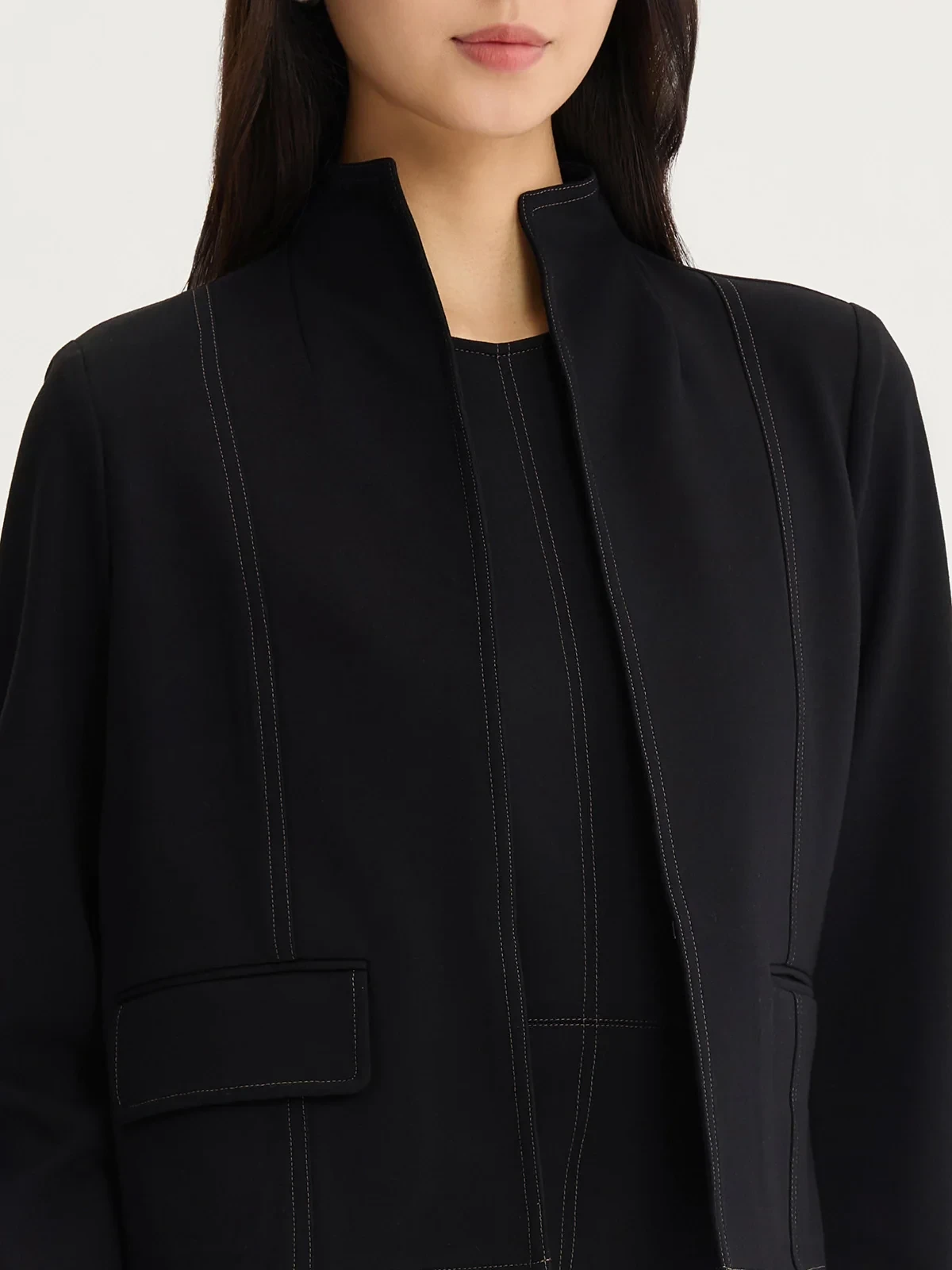 Relaxed LuxeStretch Ponte Contrast Stitch Jacket, photo 4