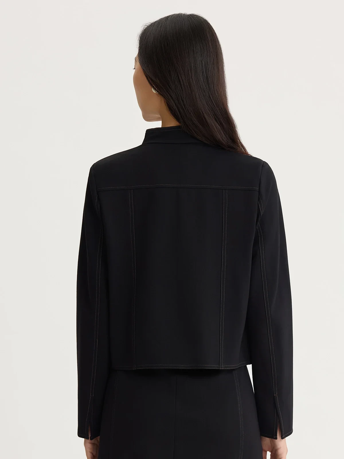 Relaxed LuxeStretch Ponte Contrast Stitch Jacket, photo 5