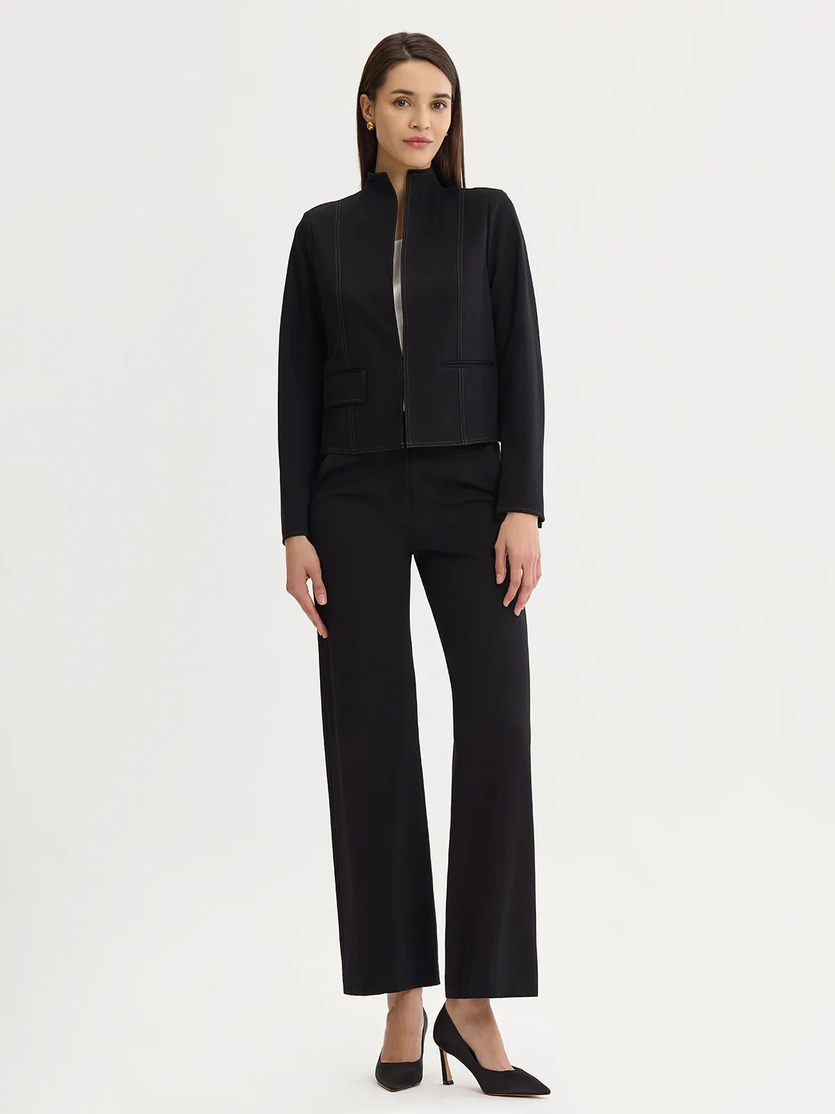 Relaxed LuxeStretch Ponte Contrast Stitch Jacket, photo 7