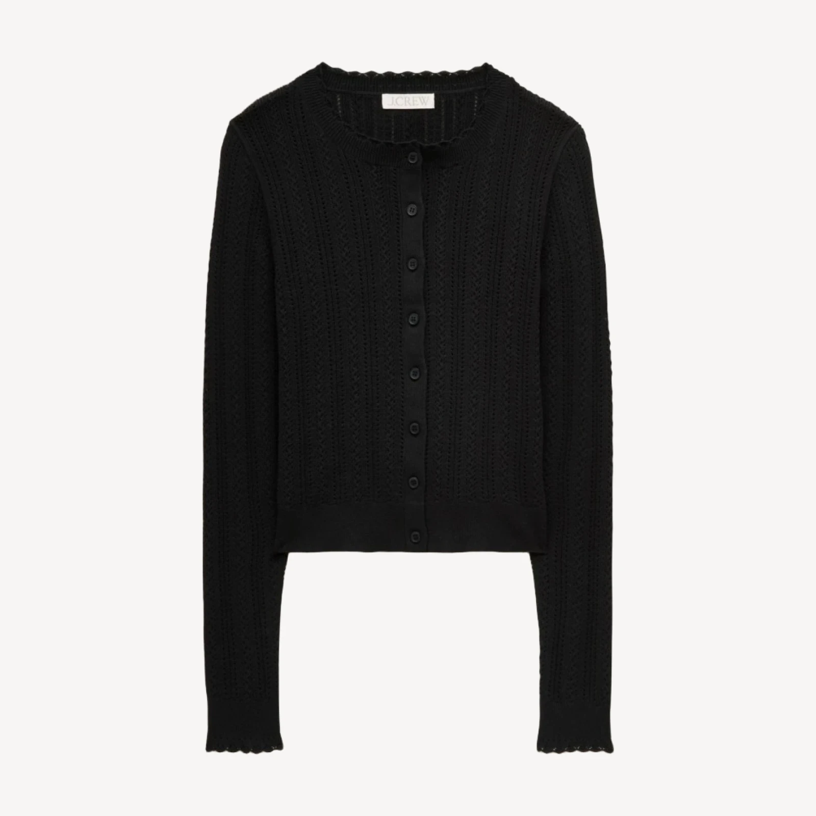 Jackie pointelle cardigan in premium ultra-fine cotton