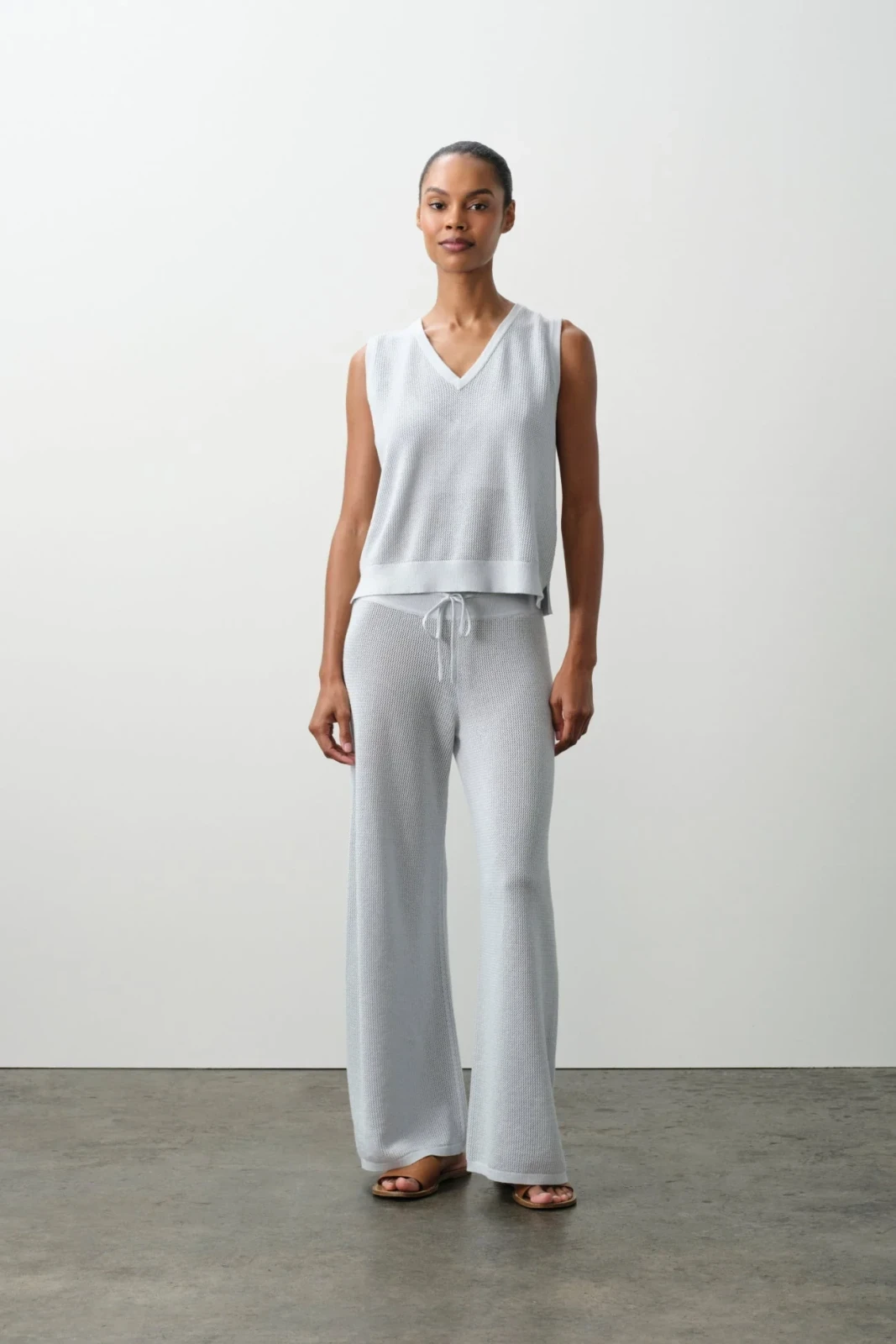LYRA COTTON CASHMERE VEST - CLOUD