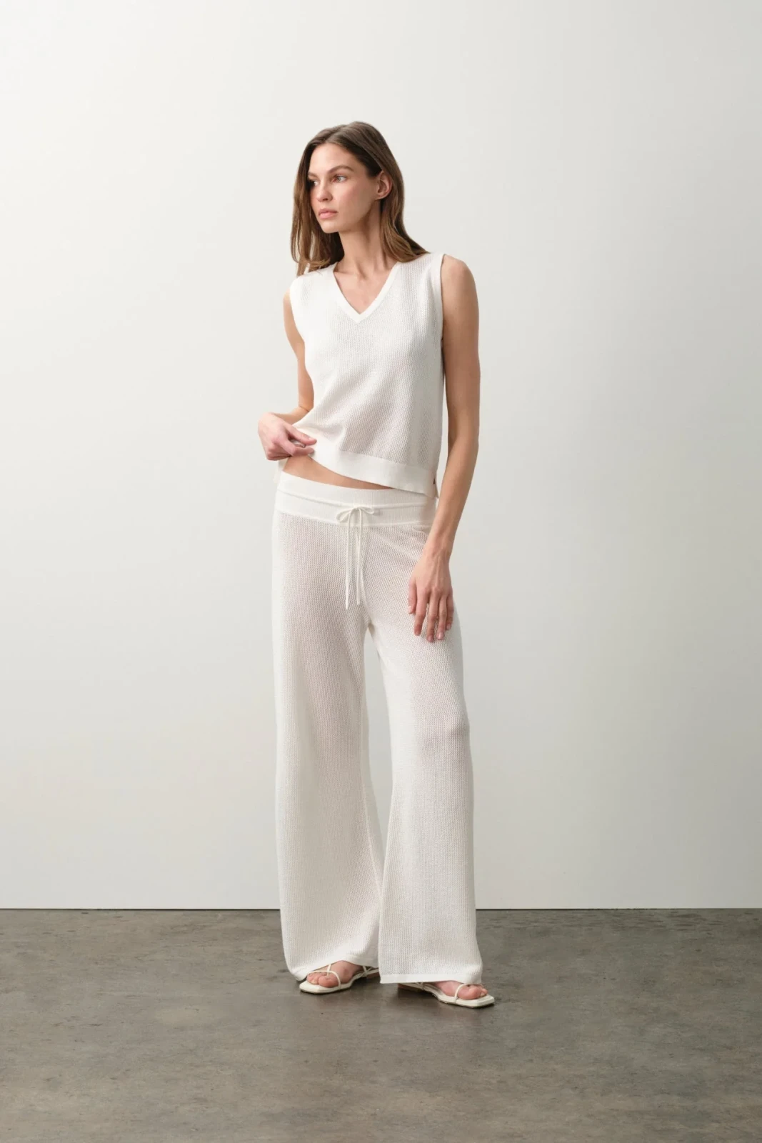 LYRA COTTON CASHMERE VEST - ECRU