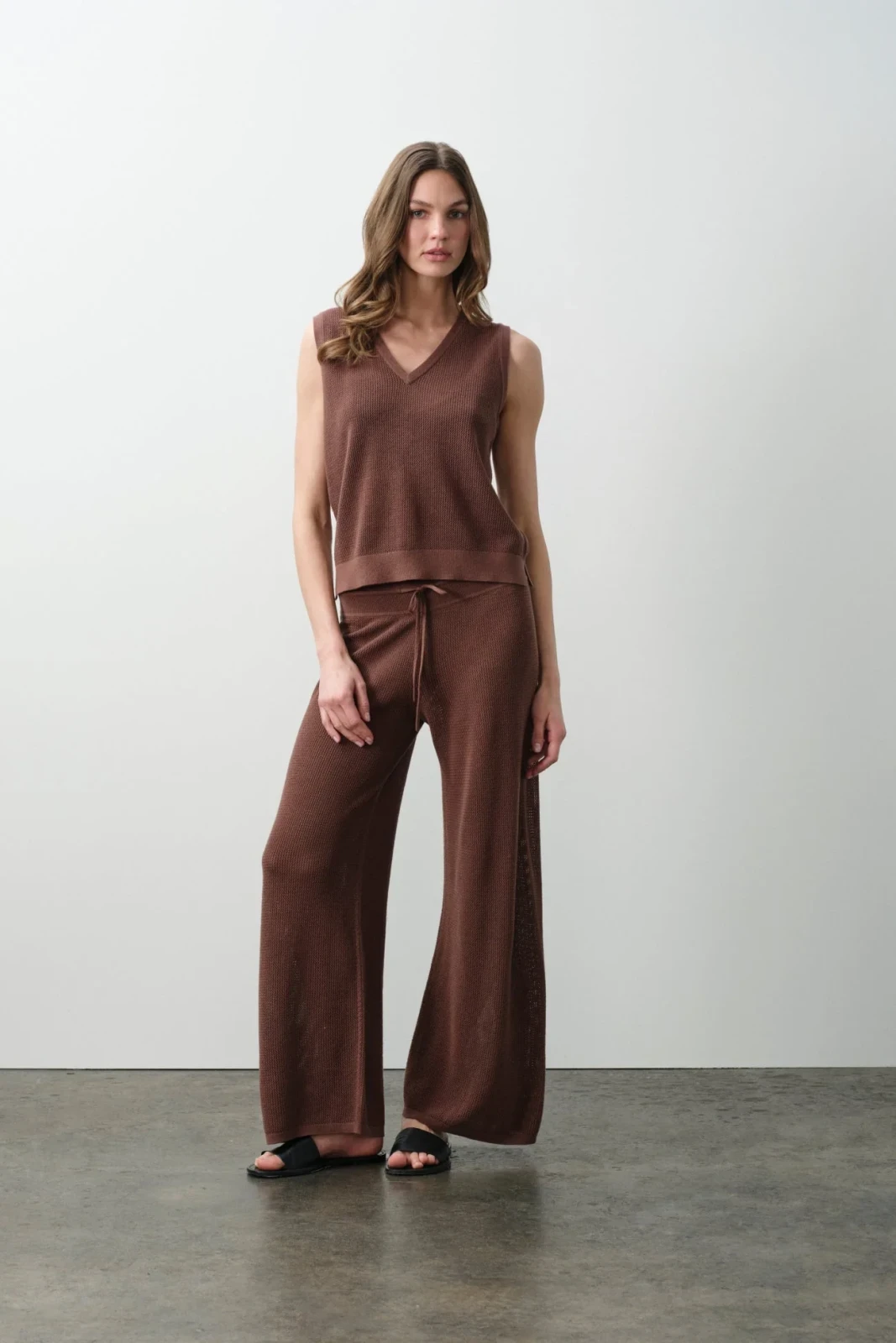 LYRA COTTON CASHMERE VEST - TEAK