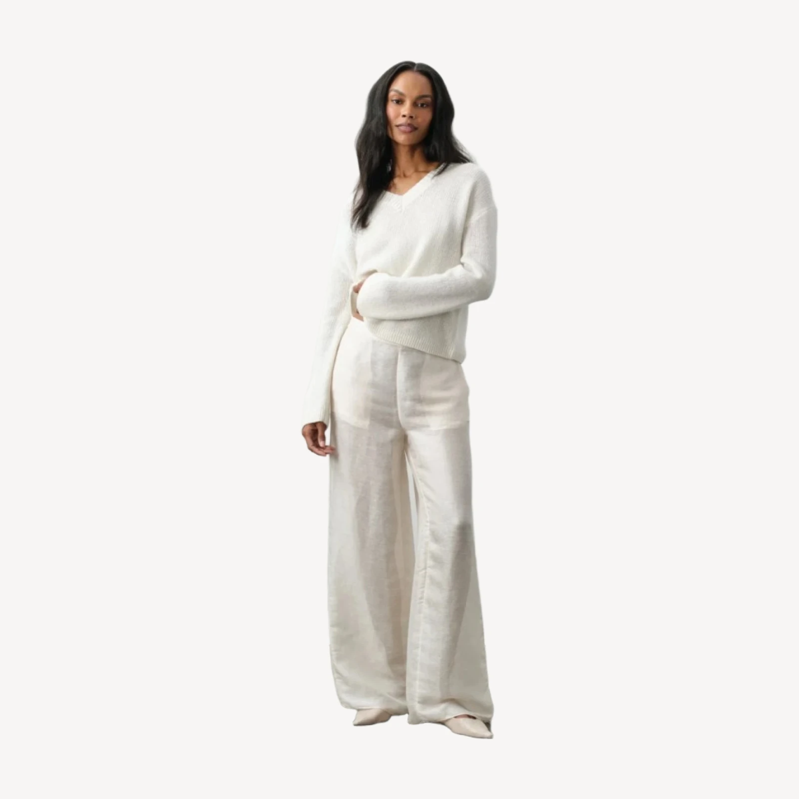ADARA LINEN SILK PANT - SAND