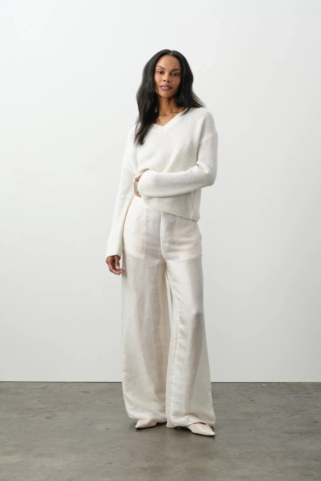 ADARA LINEN SILK PANT - SAND