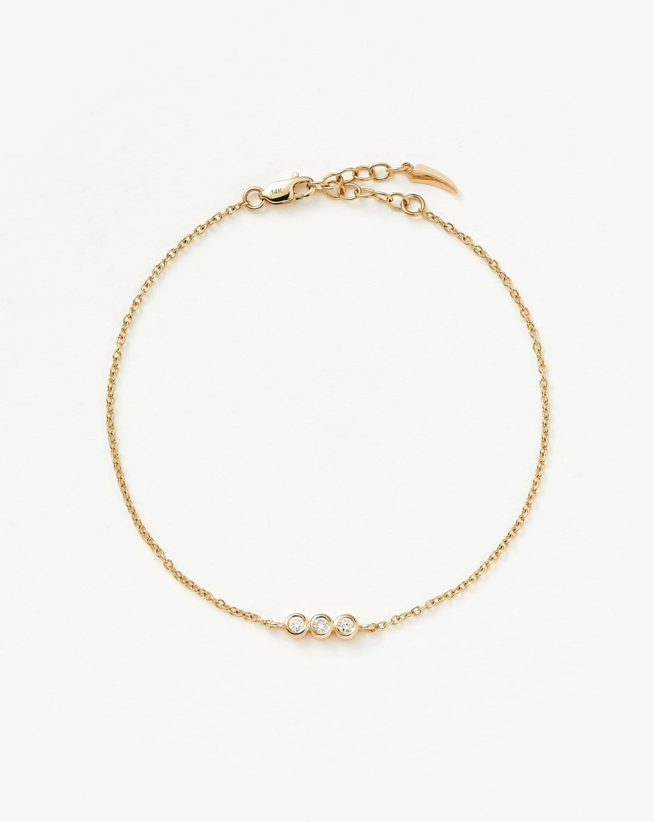 Solid Gold Diamond Solitaire Trio Bracelet