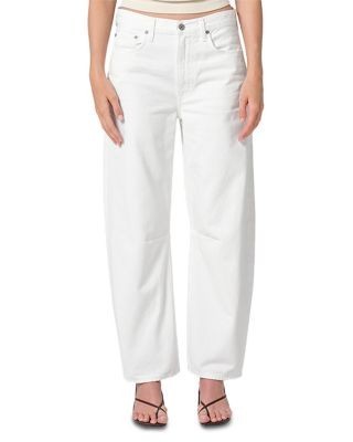 Citizens of Humanity Miro High Rise Ankle Barrel Jeans in Soft White