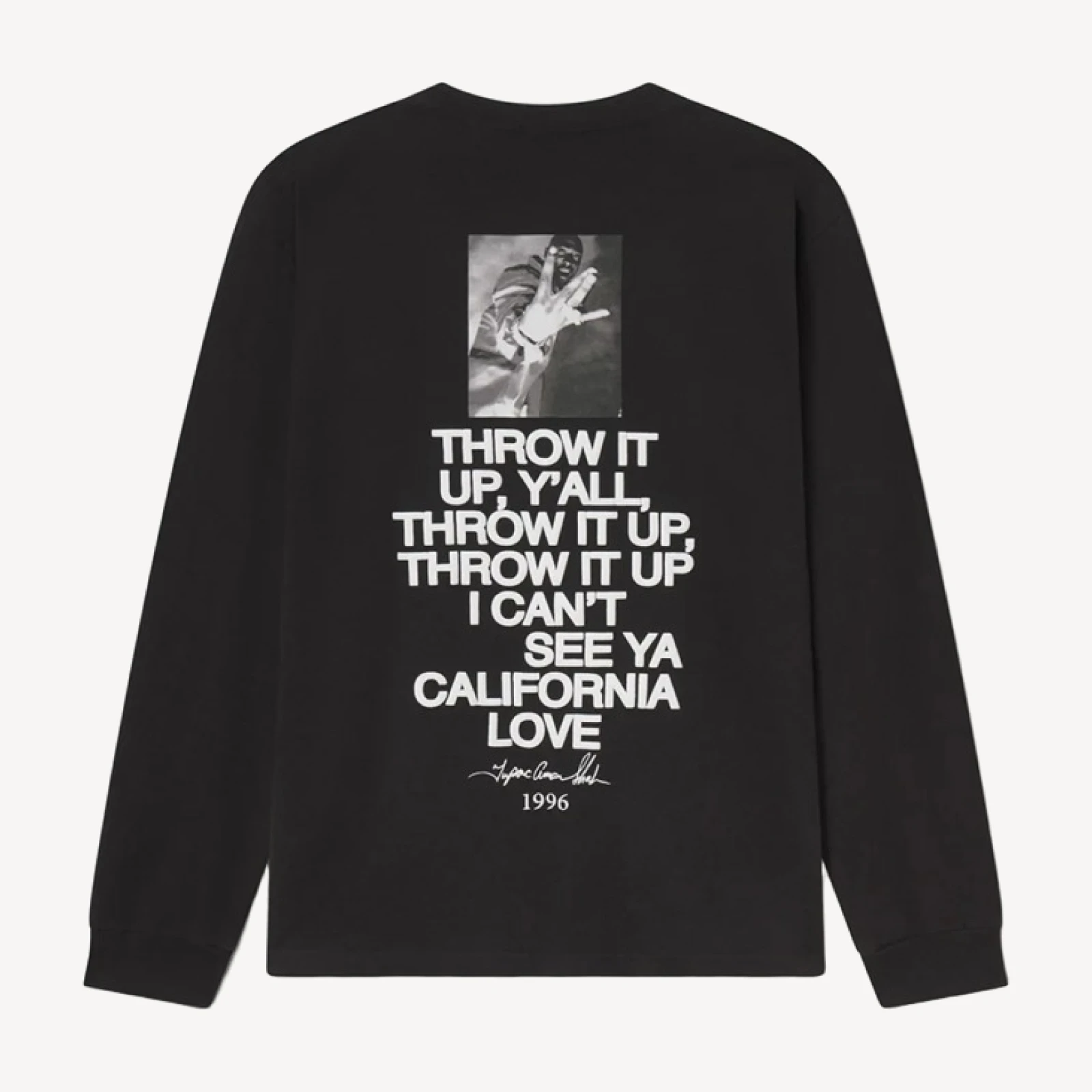 AGOLDE x Tupac Throw It Up Long Sleeve Tee in Washed Black