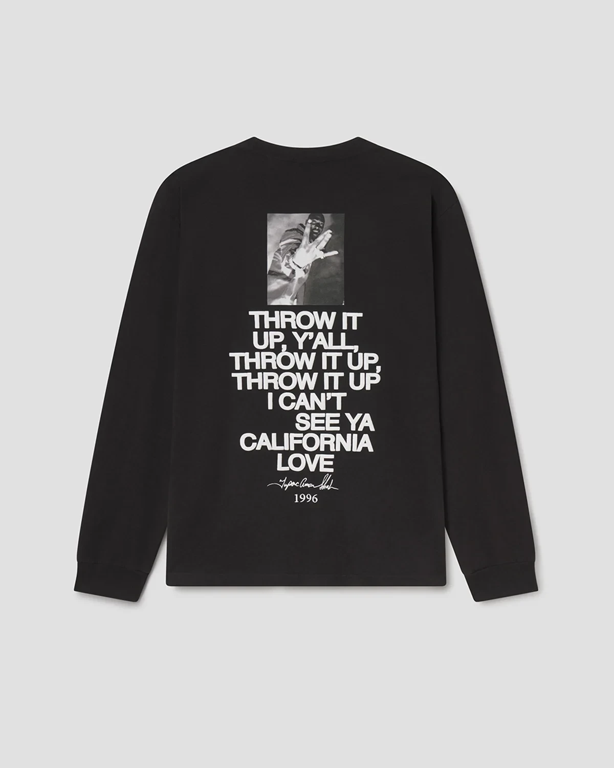 AGOLDE x Tupac Throw It Up Long Sleeve Tee in Washed Black
