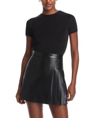 Alice and Olivia Chara Faux Leather Dress