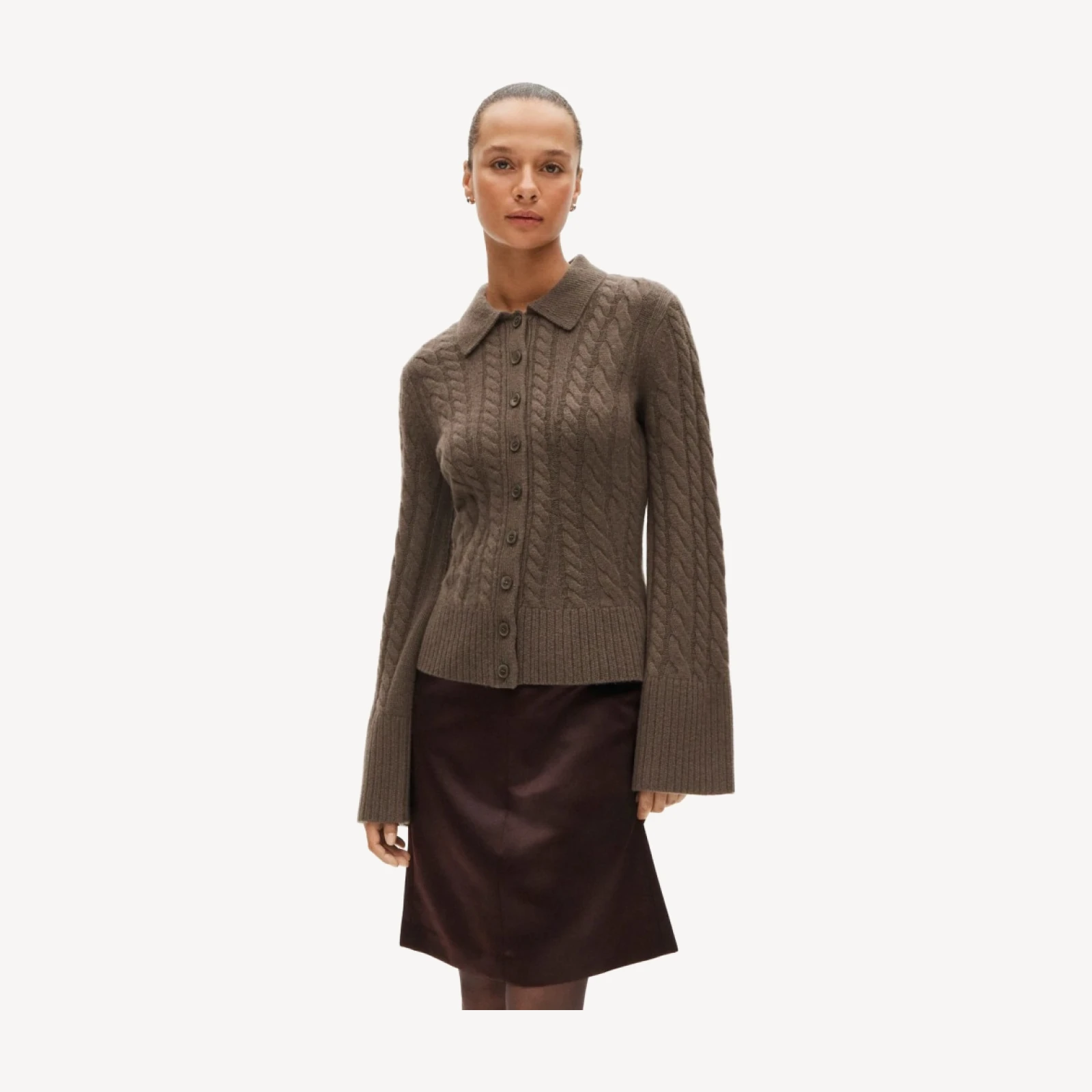 Collection cashmere twisted cable-knit cardigan