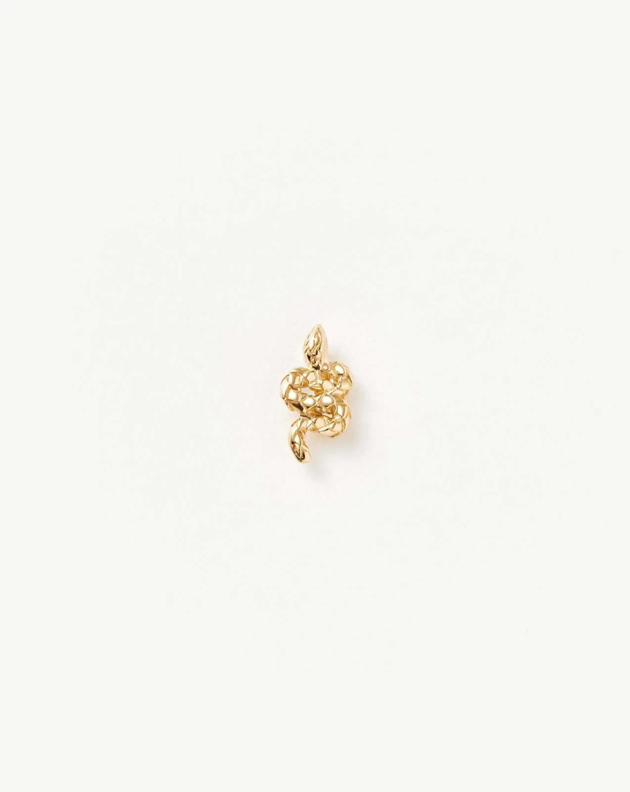 Solid Gold Snake Single Stud Earring