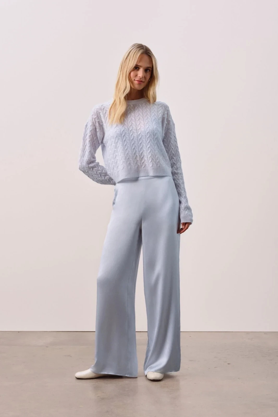 ROBYN SILK PANT - CLOUD