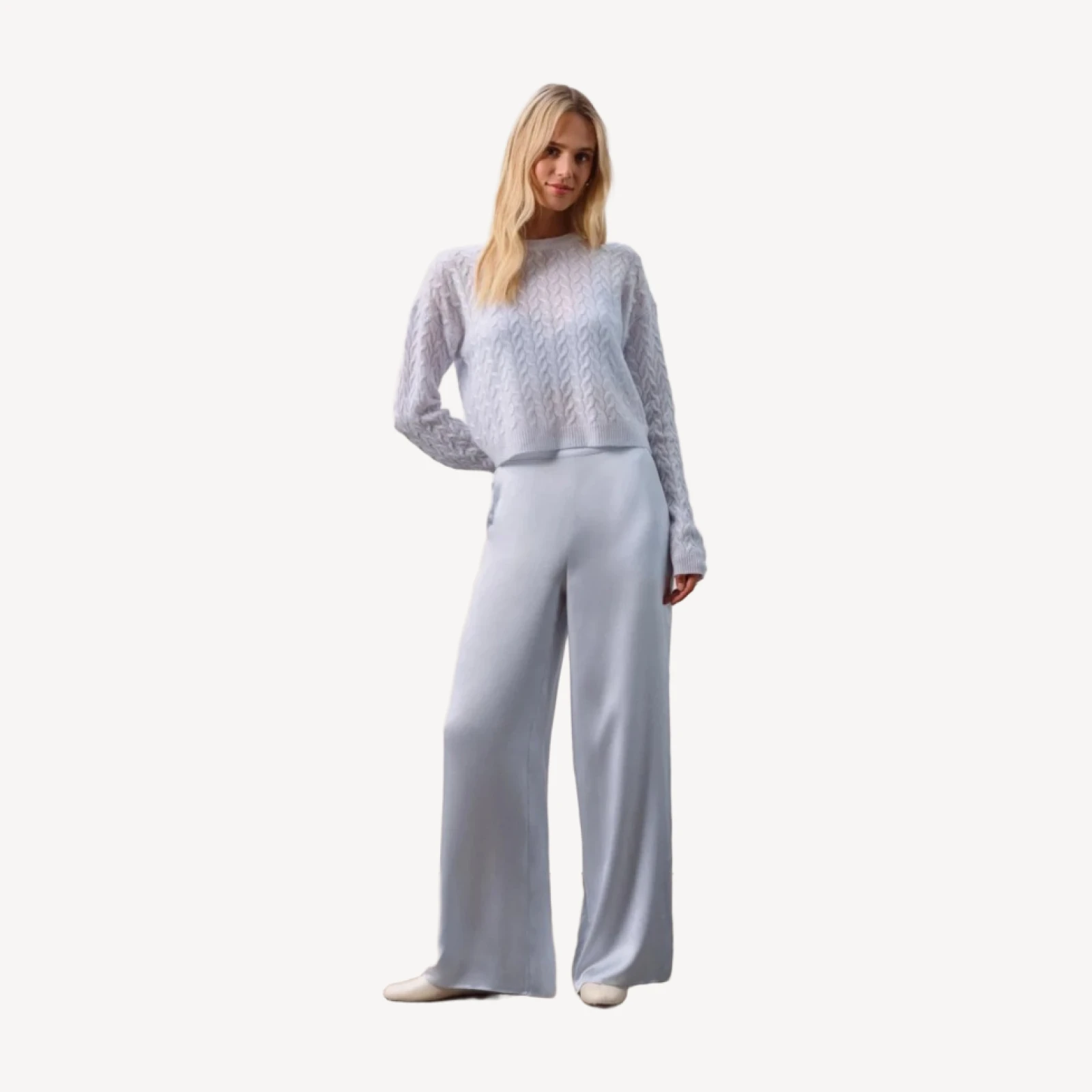 ROBYN SILK PANT - CLOUD