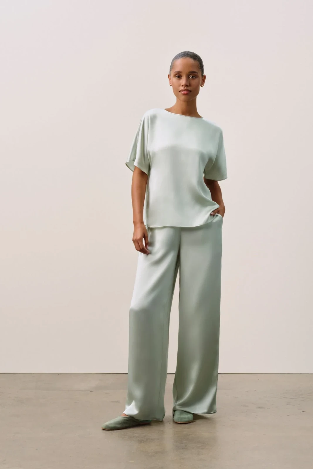 ROBYN SILK PANT - JADITE