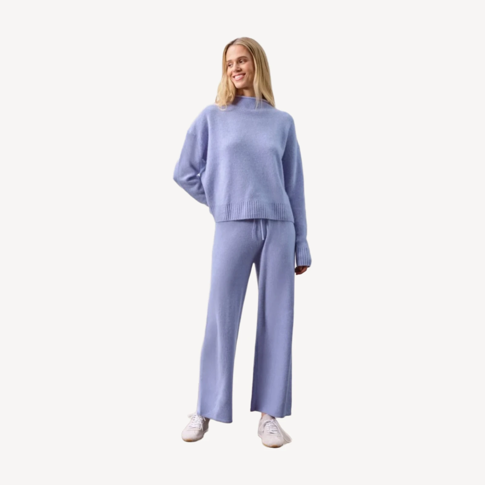 REBECCA CASHMERE PANT - HEATHER BLUE