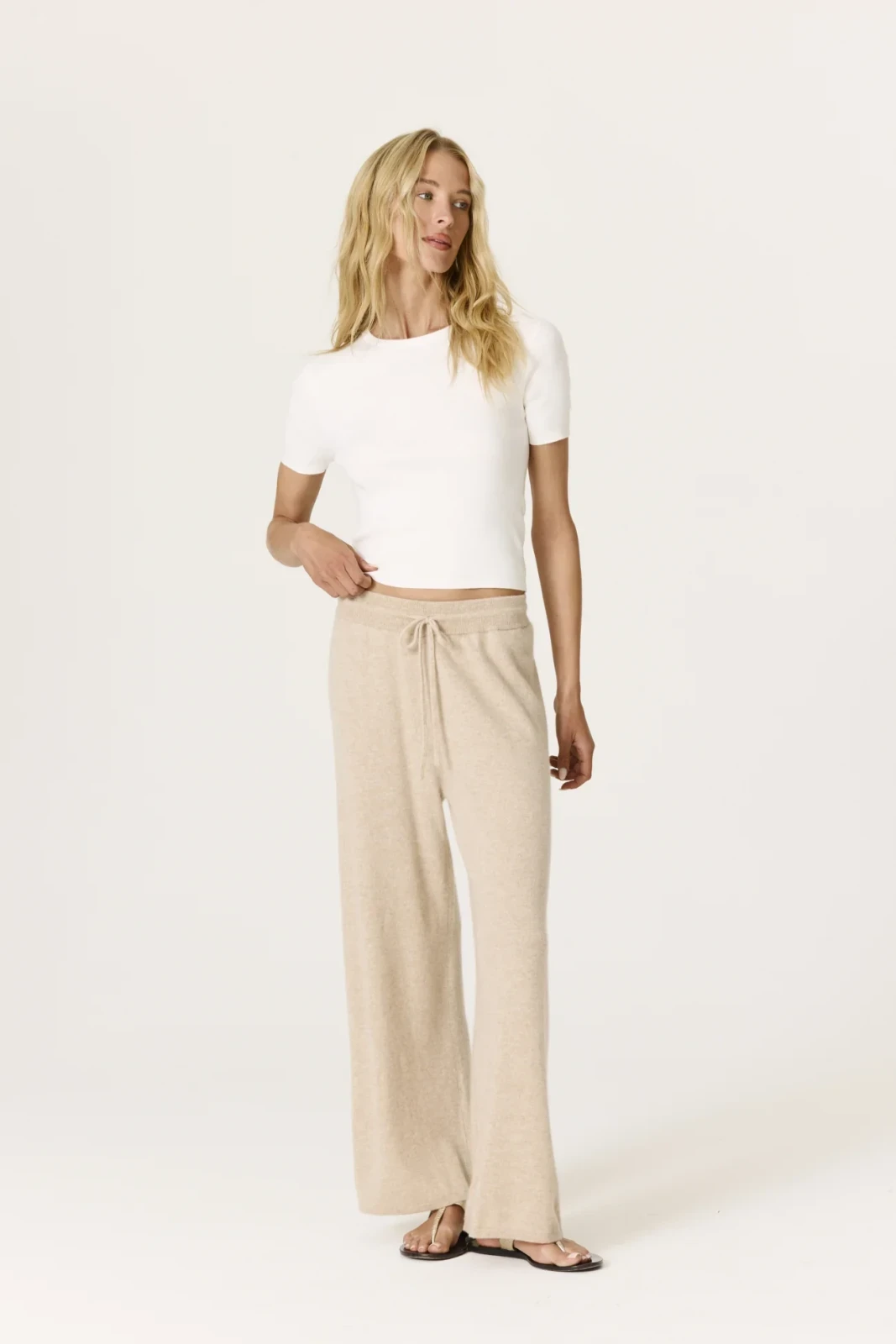 REBECCA CASHMERE PANT - FLAX