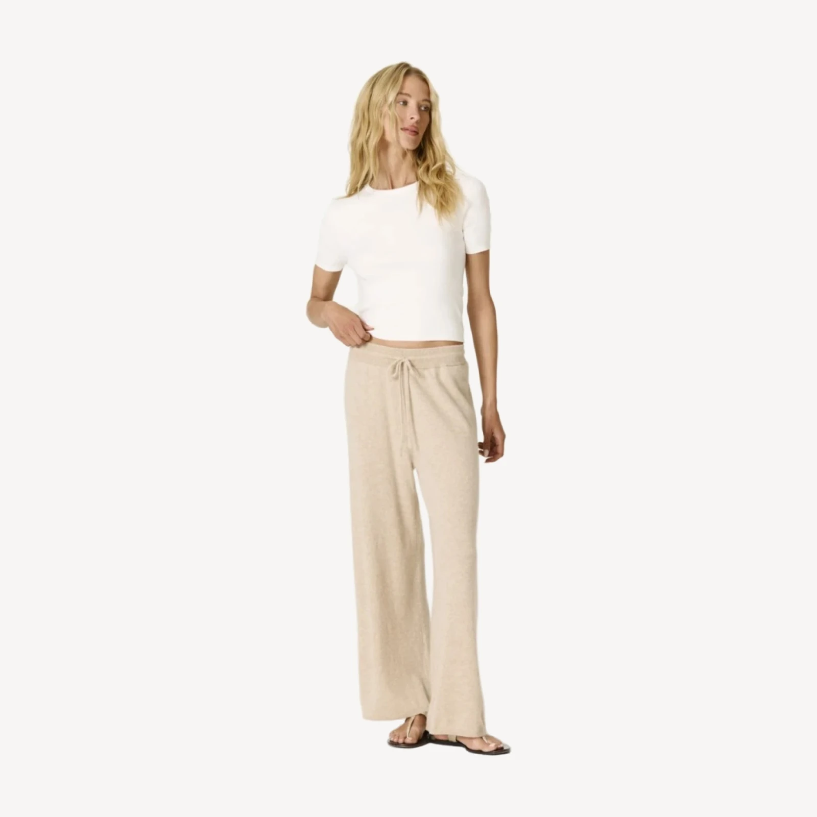 REBECCA CASHMERE PANT - FLAX