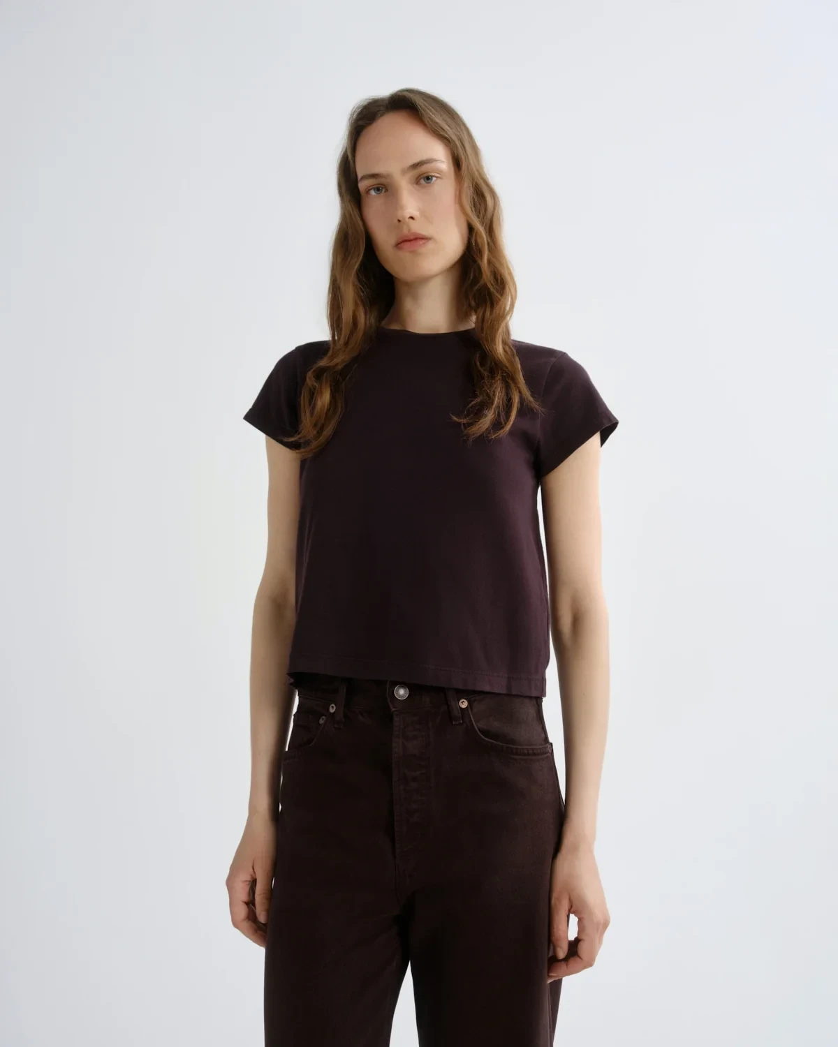 Adine Shrunken Tee in Eggplant
