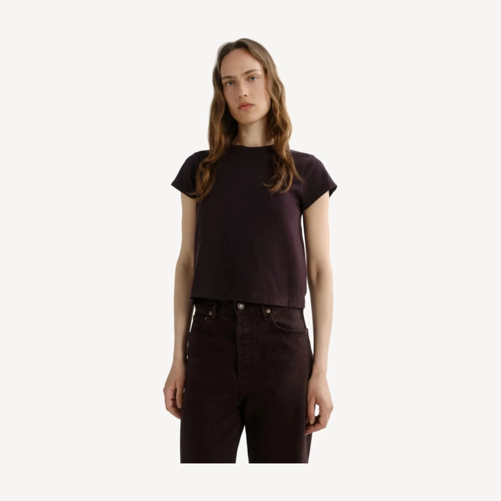 Adine Shrunken Tee in Eggplant