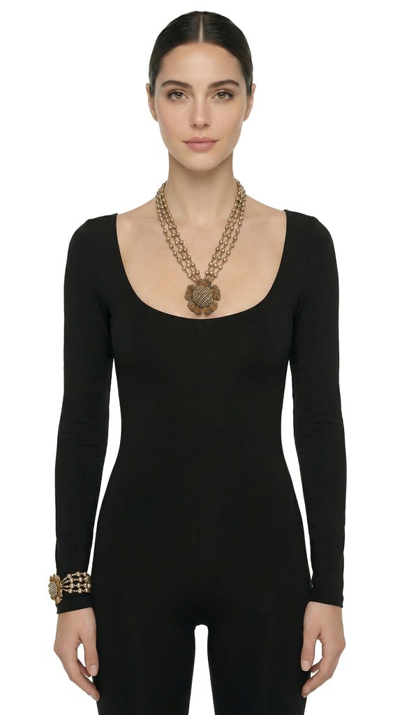 MIRIAM HASKELL BEADED PENDANT NECKLACE AND BRACELET SET