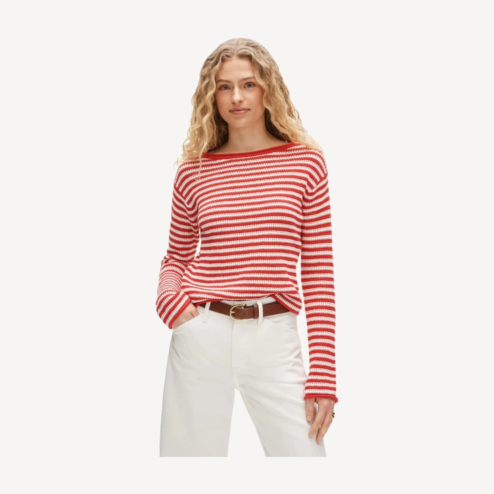 Boatneck sweater in stripe