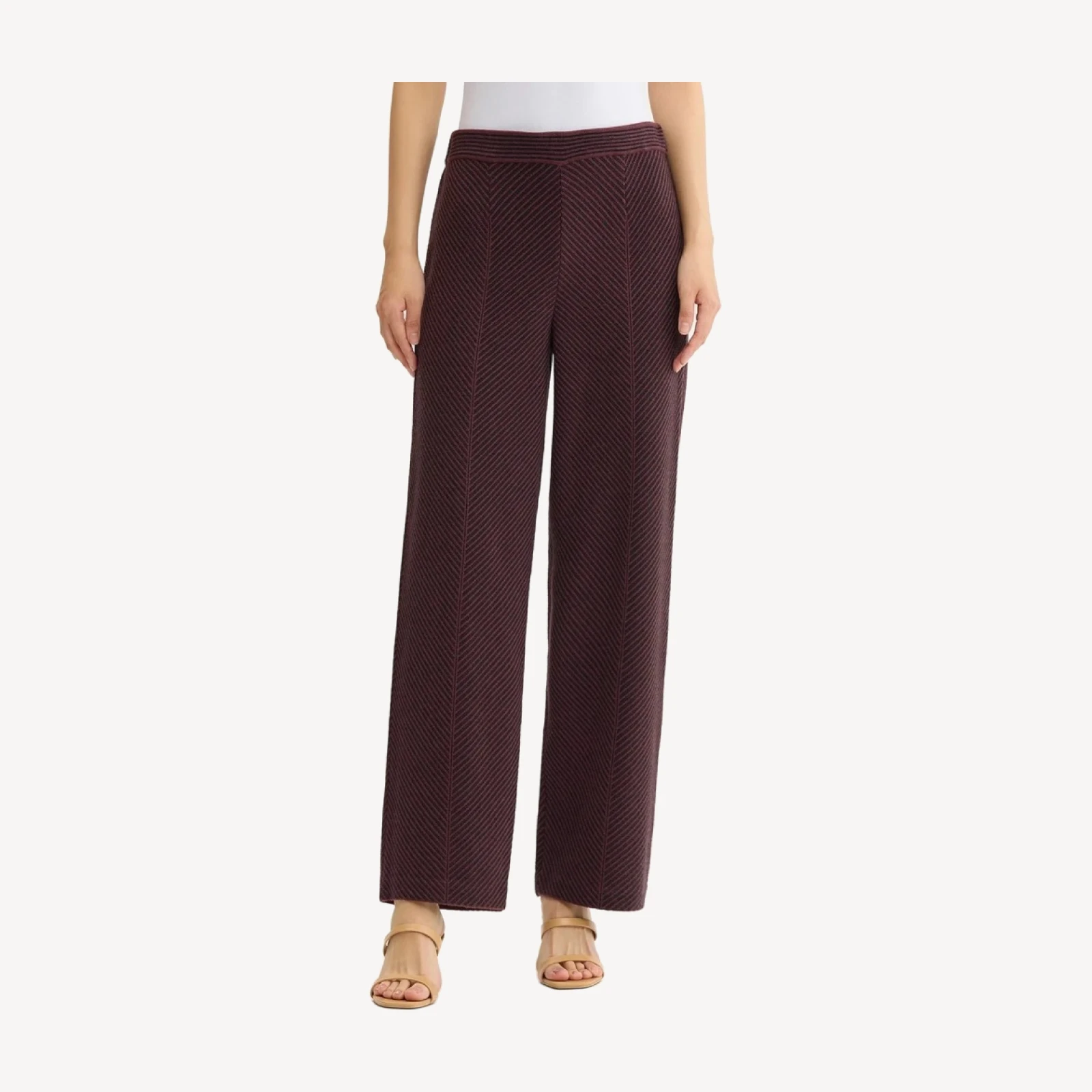 Chevron Straight Leg Knit Pants