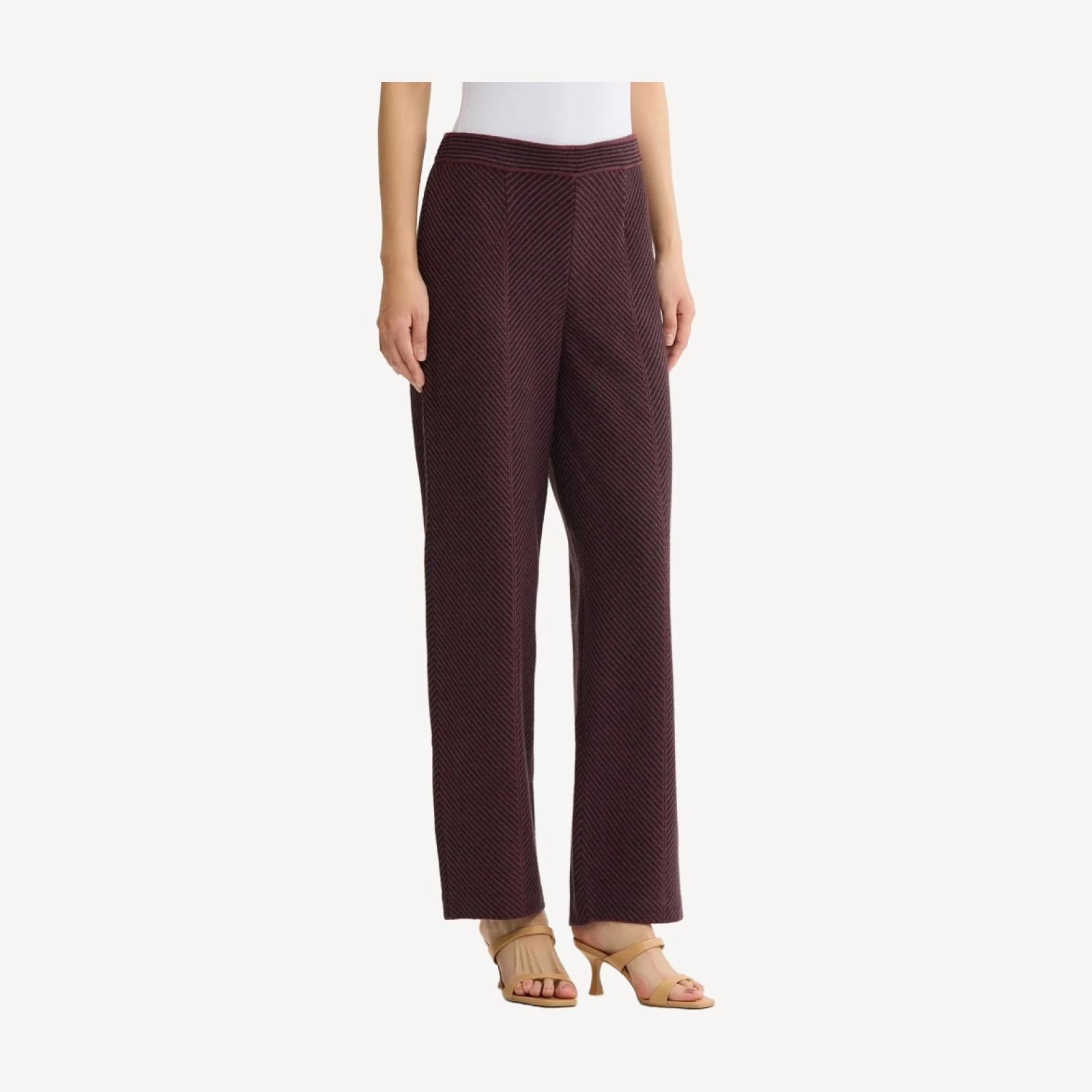Chevron Straight Leg Knit Pants