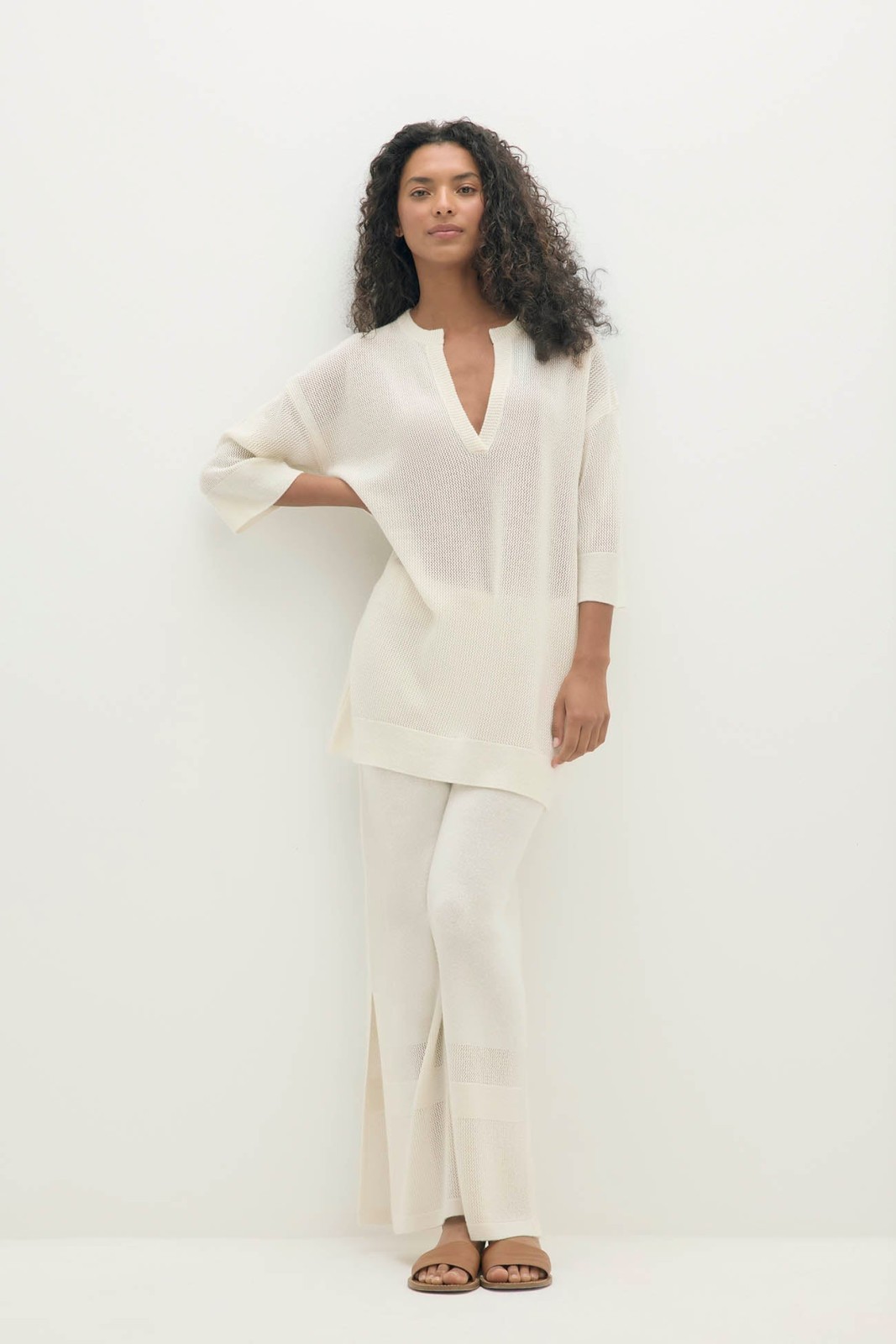 ELOWEN CASHMERE TUNIC - ECRU