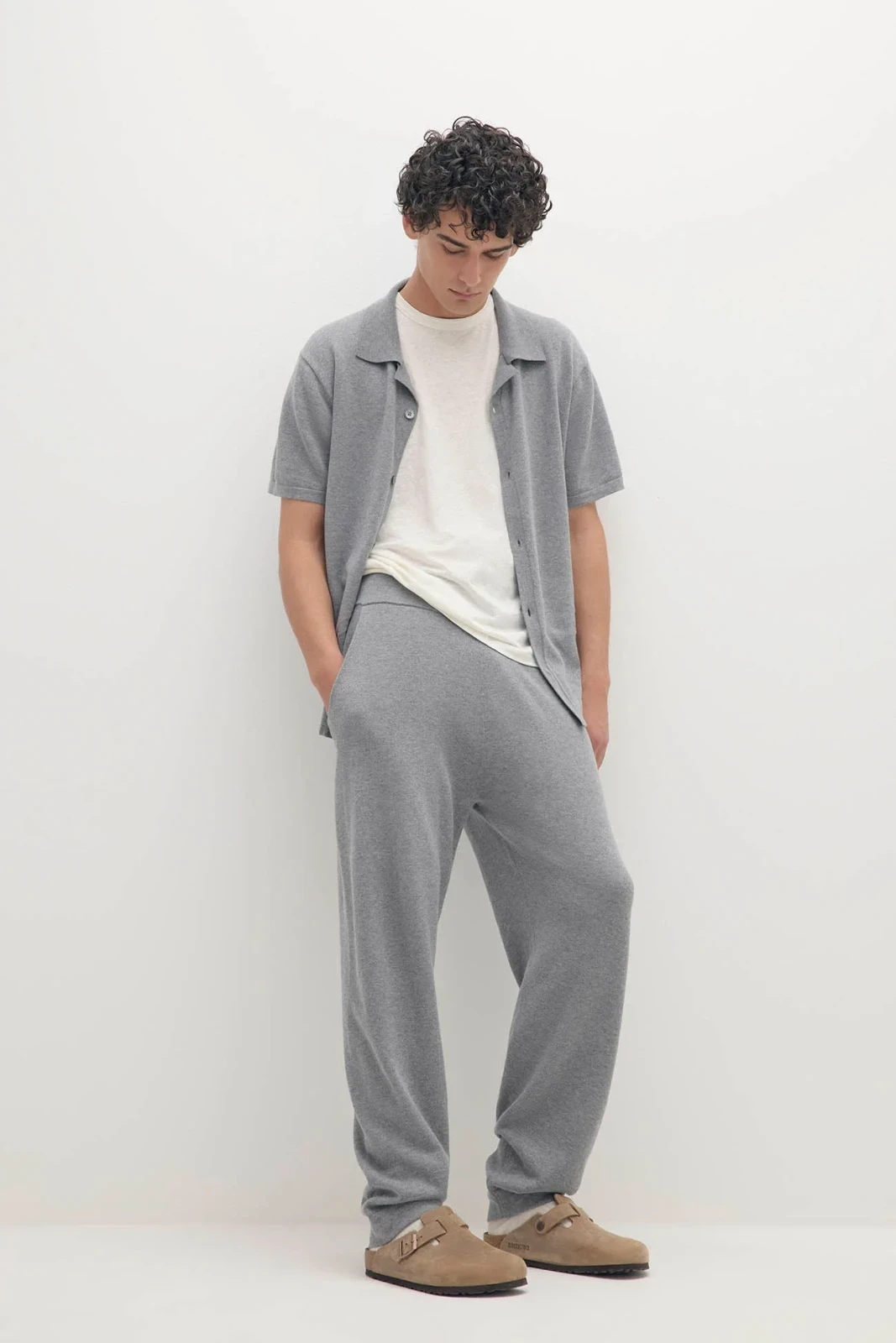 LAWRENCE COTTON CASHMERE JOGGER - THUNDER