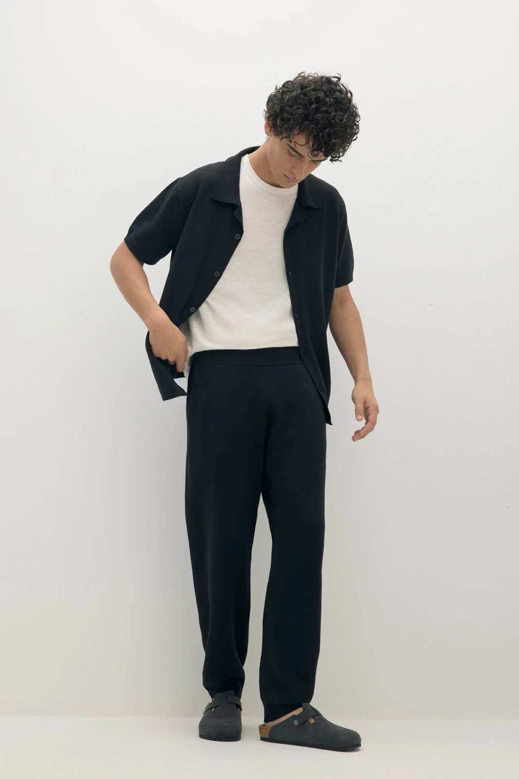 LAWRENCE COTTON CASHMERE JOGGER - BLACK