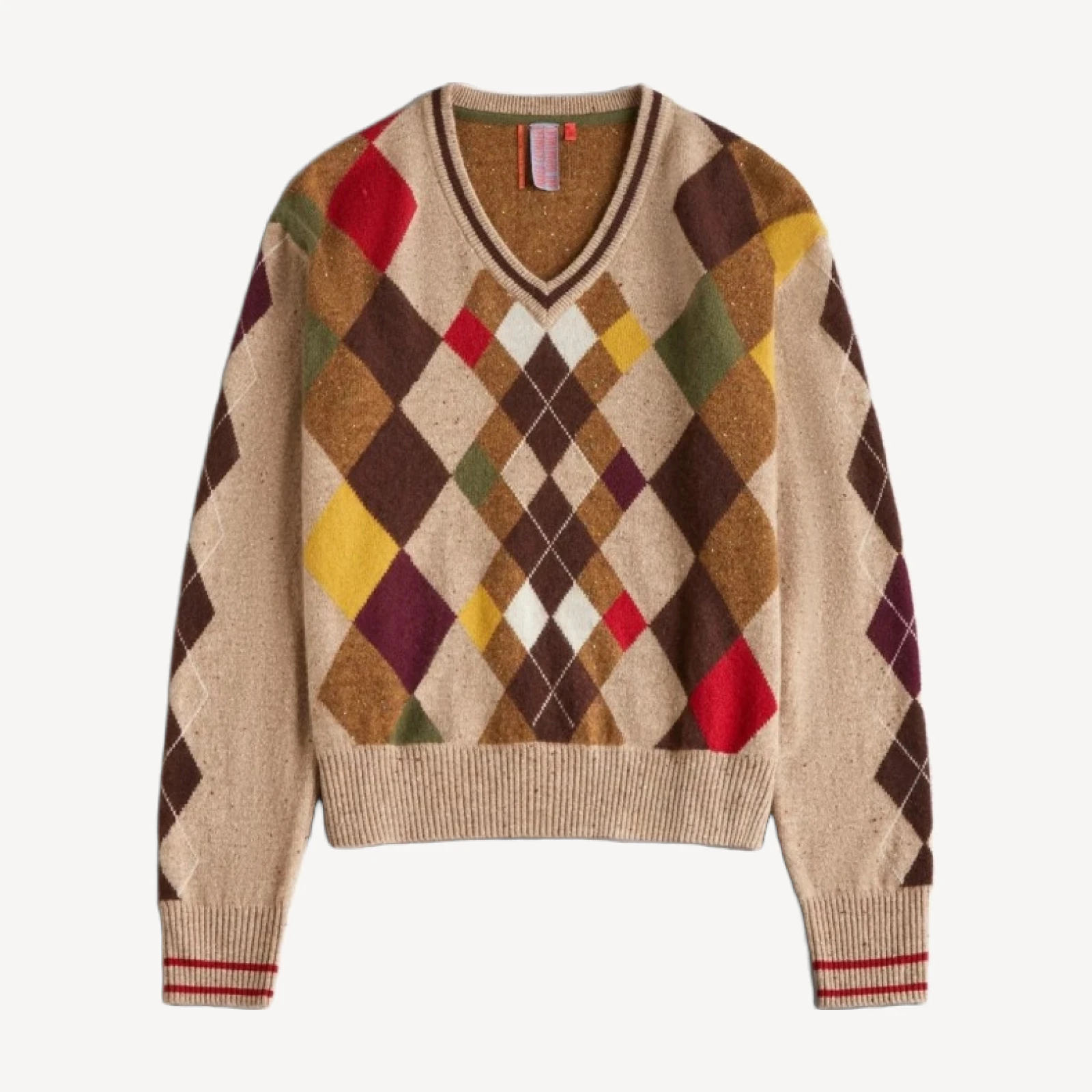 ODDBALL ARGYLE V-NECK - HAYSTACK DONEGAL