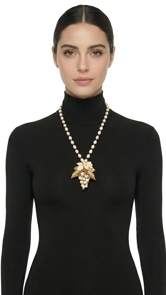 MIRIAM HASKELL BEADED PENDANT NECKLACE