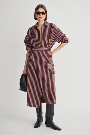 Sonia Striped Wrap Dress